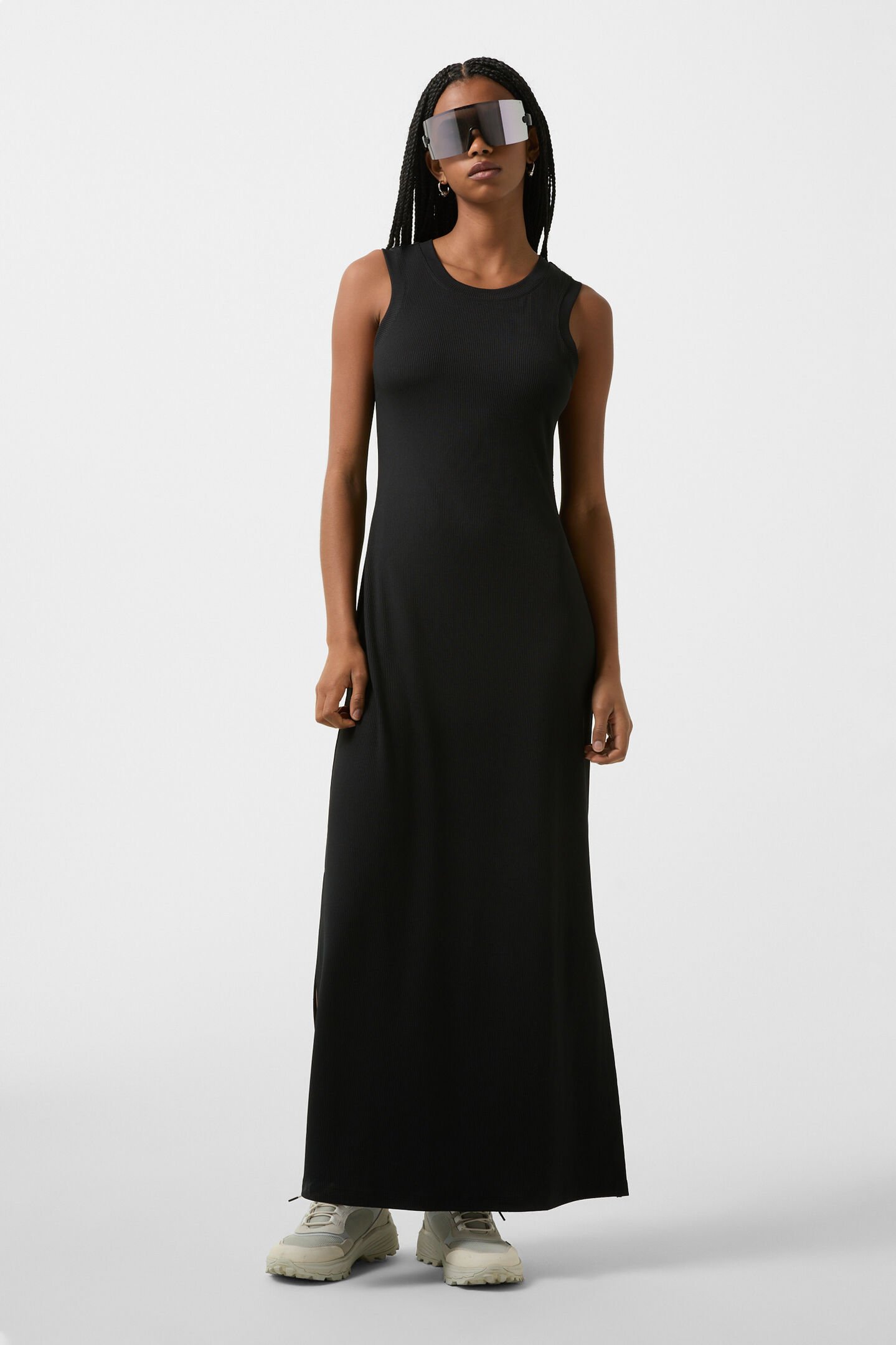 Rippstrick-Kleid Eleen Schwarz