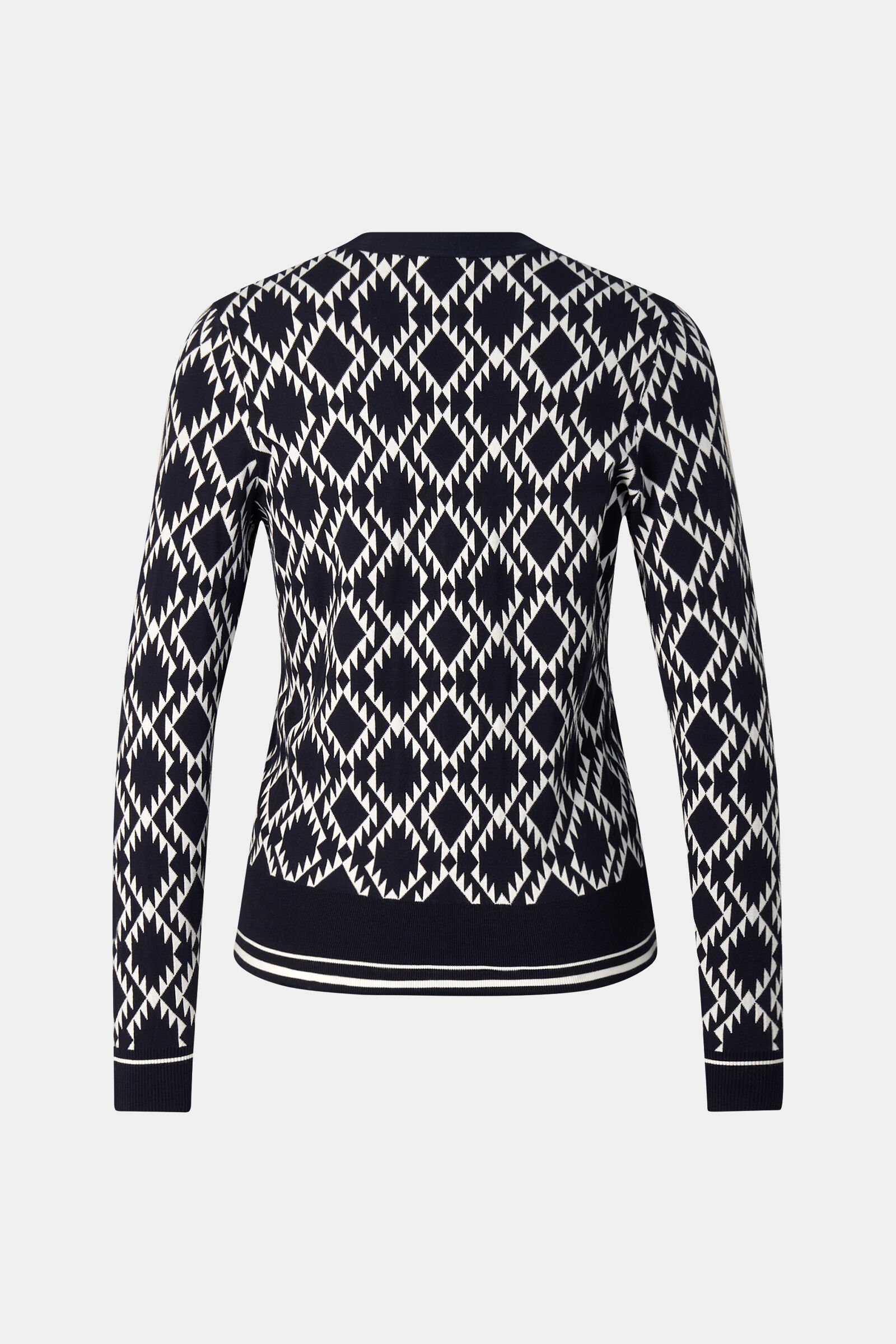 Strickjacke Amber Navy-Blau/Wei&szlig;