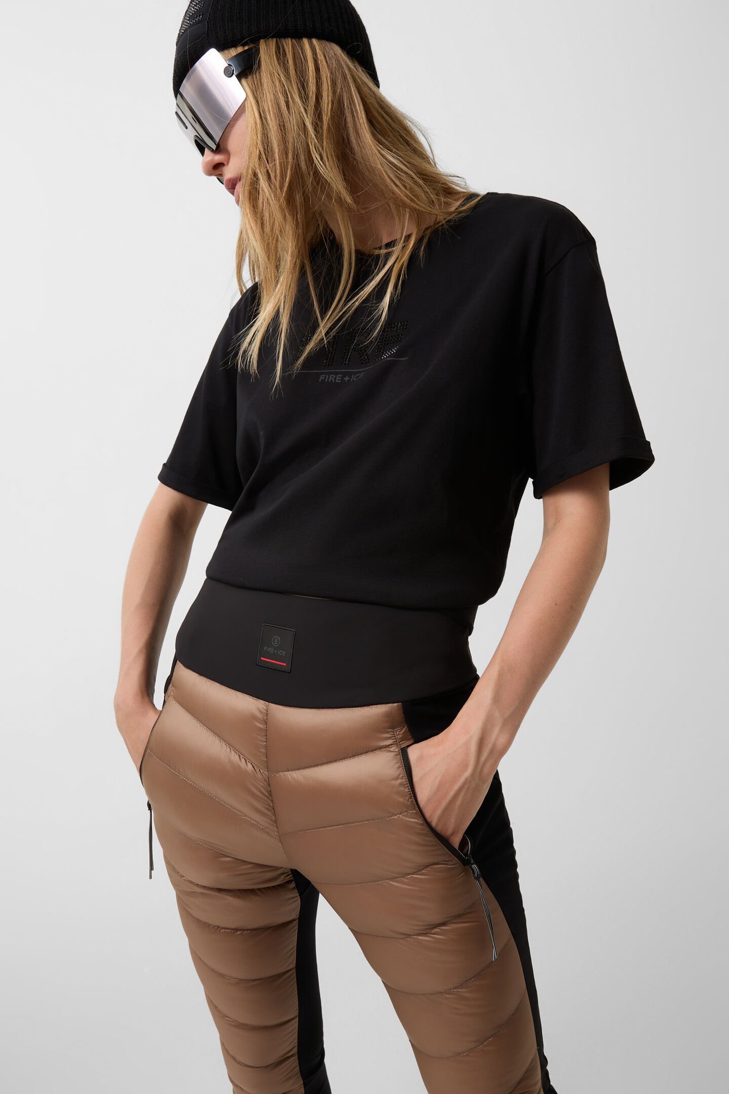 Cora down trousers Caramel/black