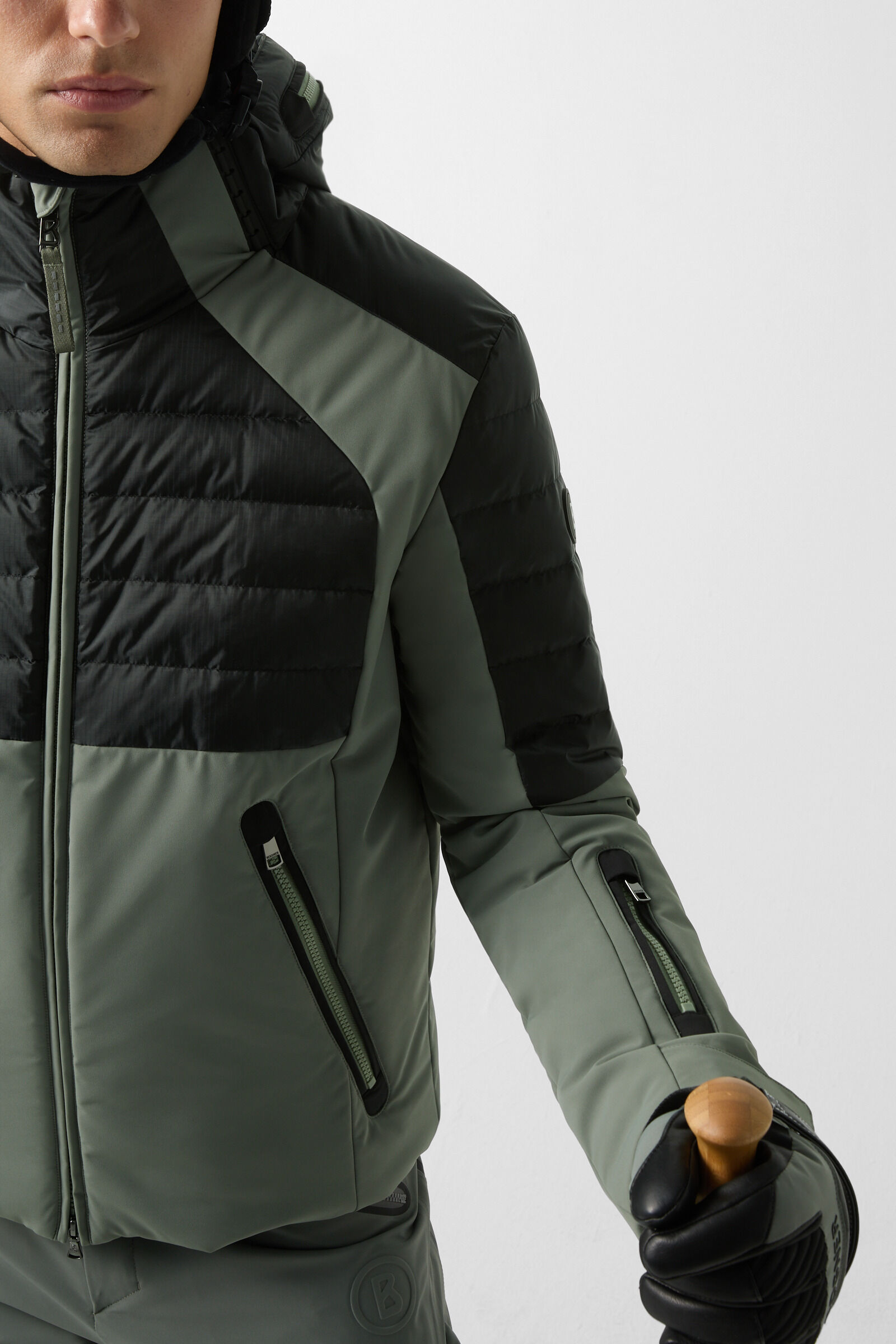 Henik down ski jacket Eucalyptus/black