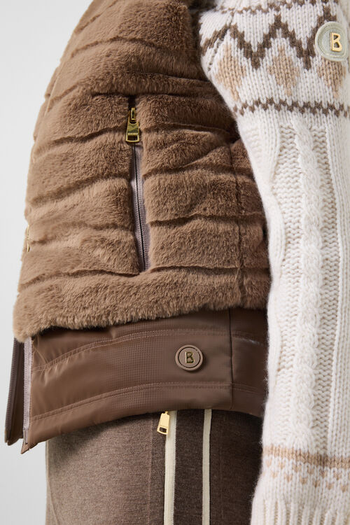 Manda Faux Fur Down Vest Hazel
