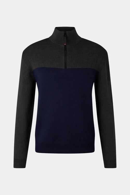 Strick-Troyer Andrian Grau/Navy-Blau