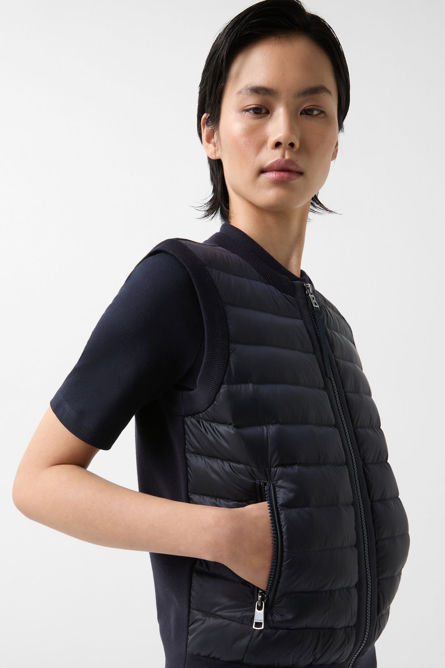 Zira hybrid knitted waistcoat Navy blue