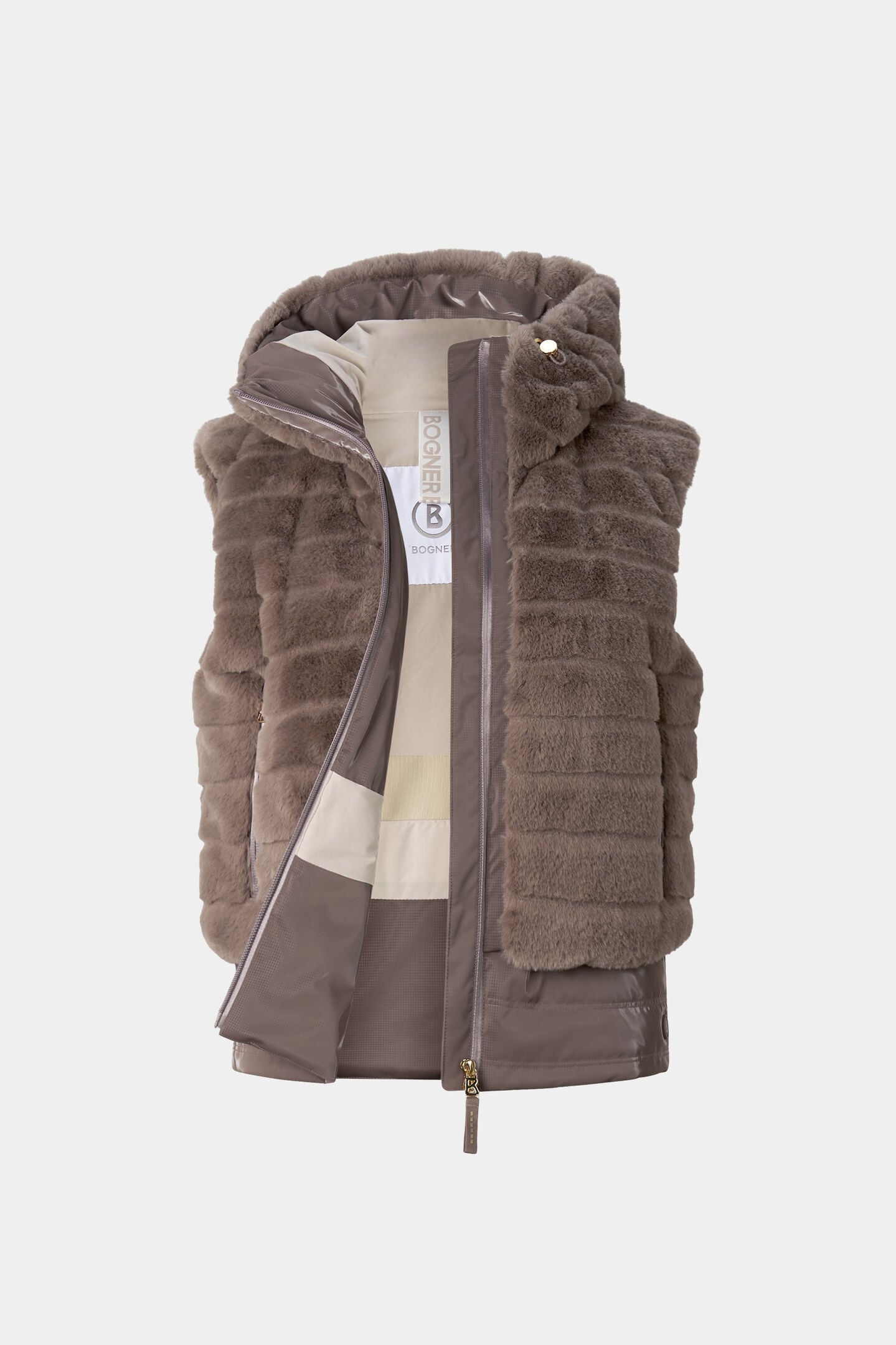Manda faux fur down waistcoat Hazel
