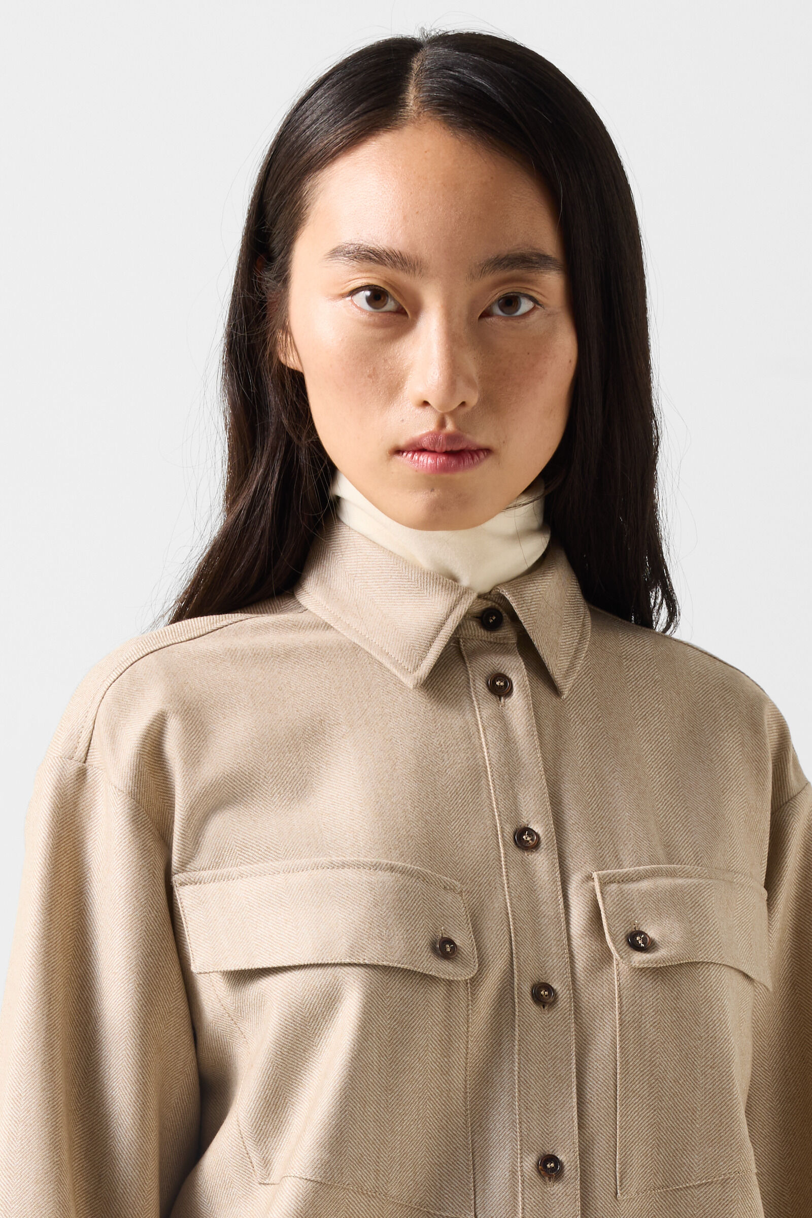 Robyn virgin wool shirt blouse Camel