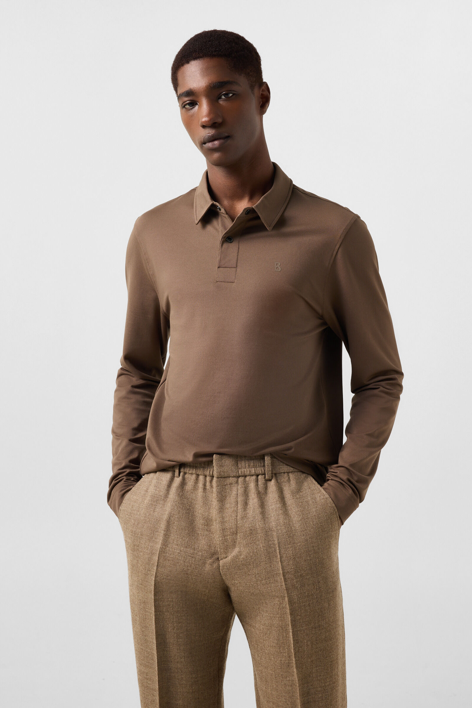 Timon polo long-sleeved top Brown