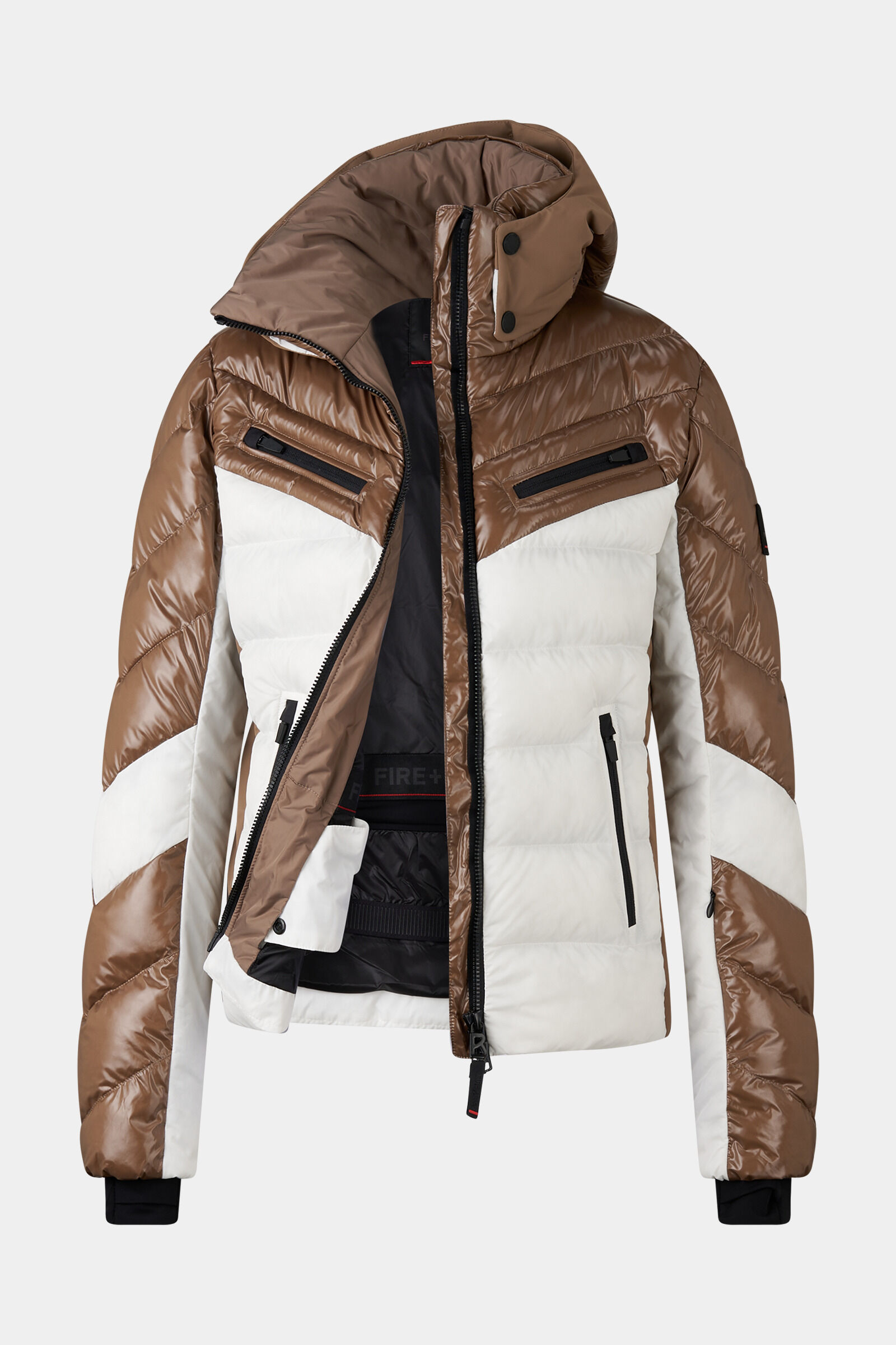 Farina quilted jacket Caramel/white