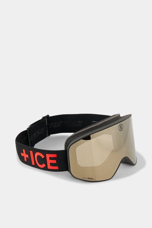 Skibrille Clear Schwarz/Rot