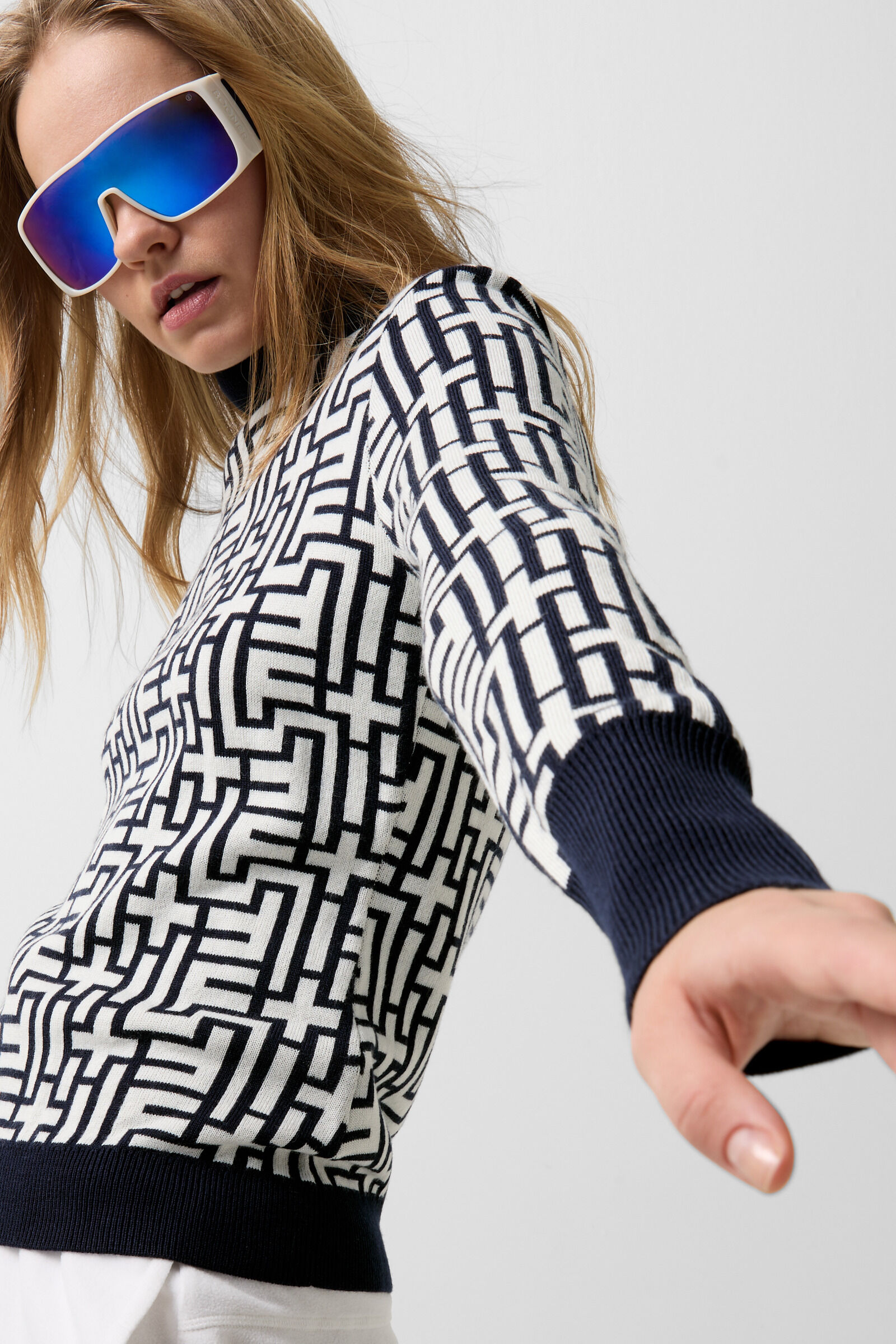 Jacquard jumper Maira Dark blue/white