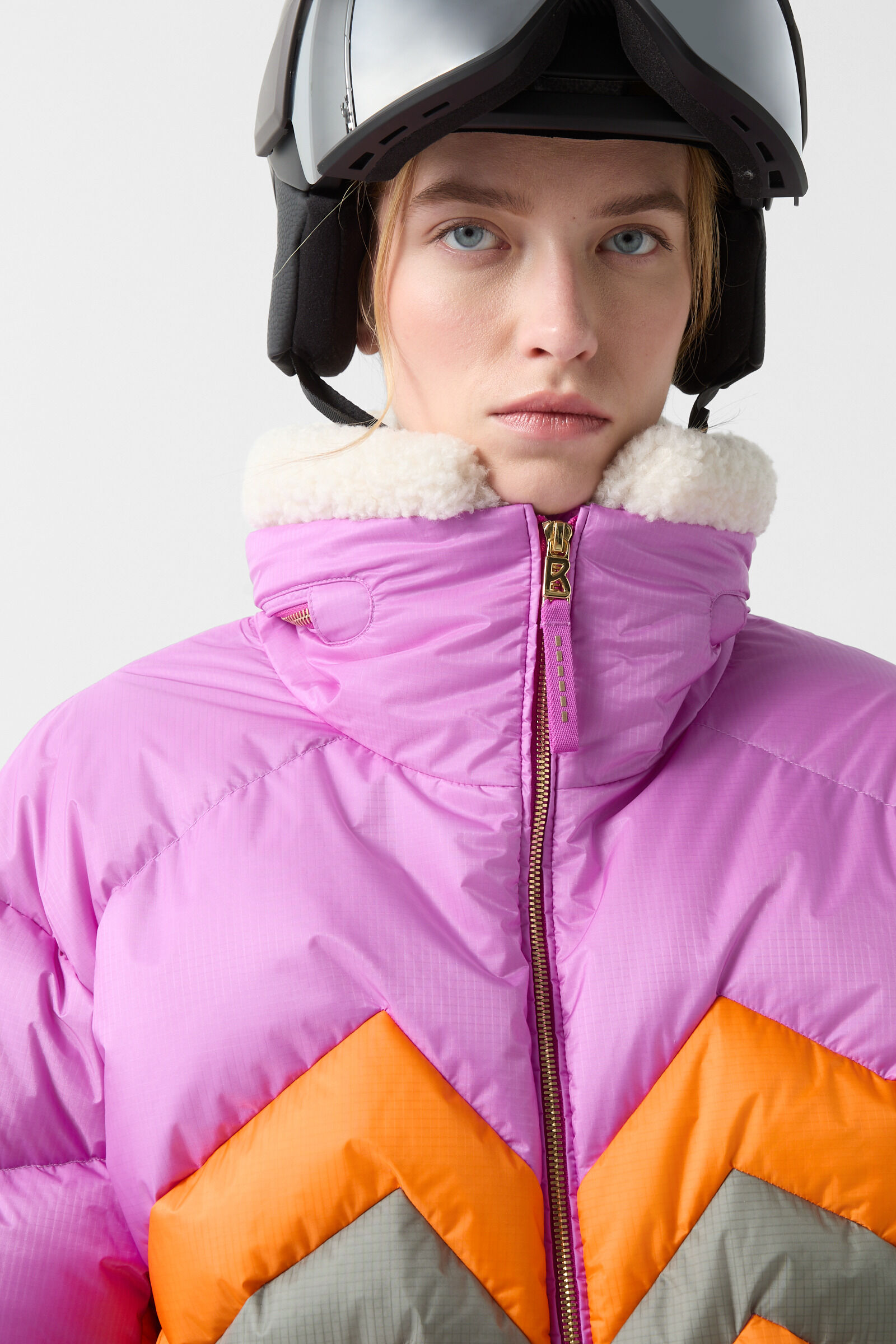 Ski-Daunenjacke Valea Violett/Orange/Taupe