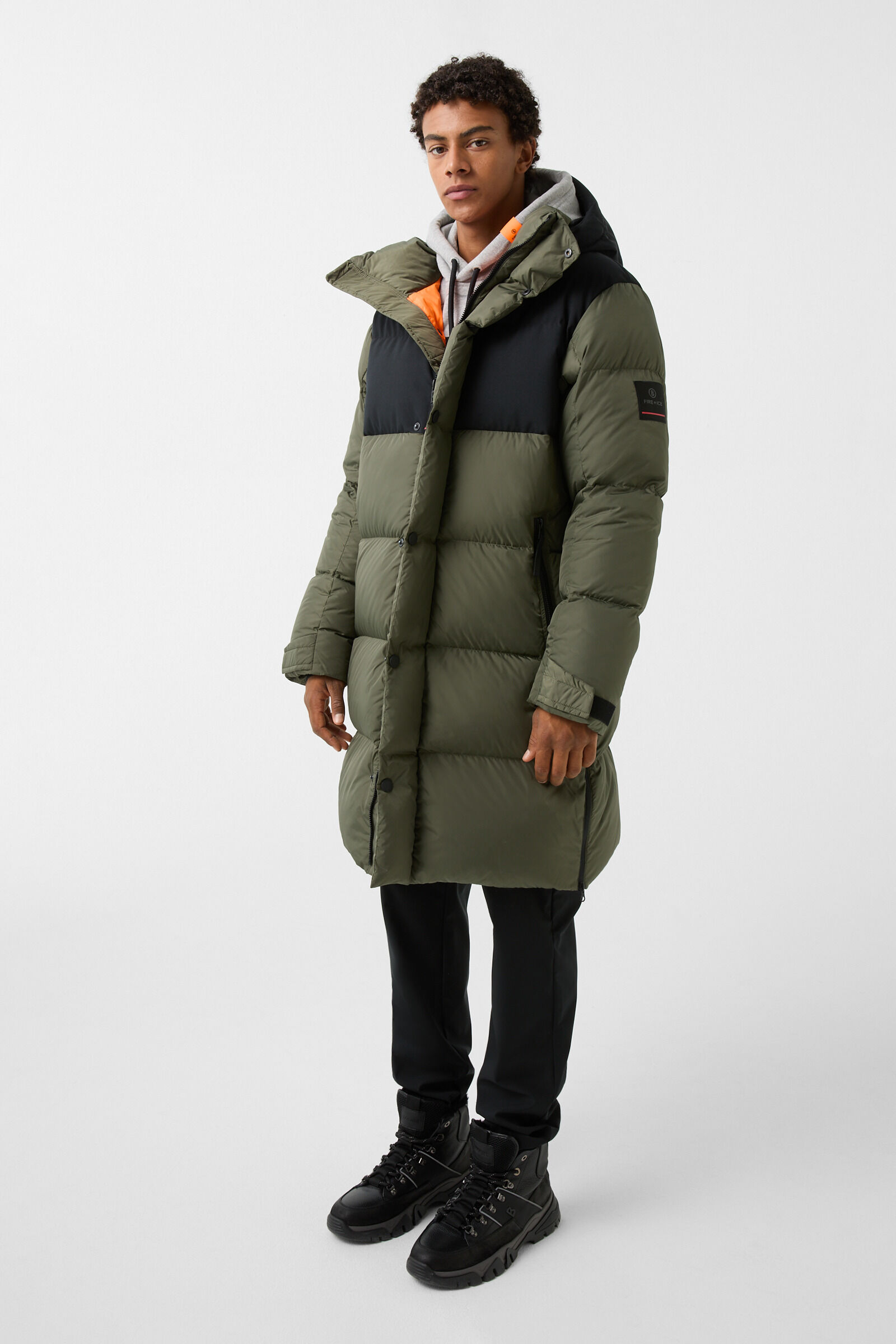 Olive down coat top