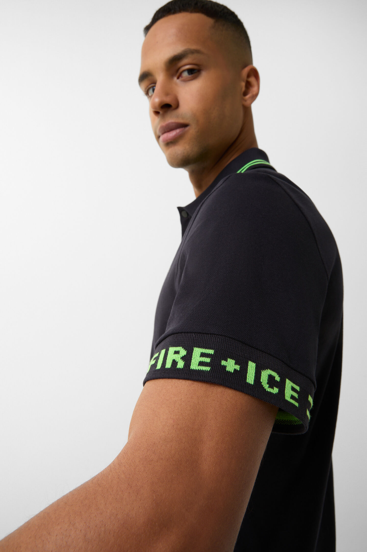 Arjan polo shirt Dark blue/lime