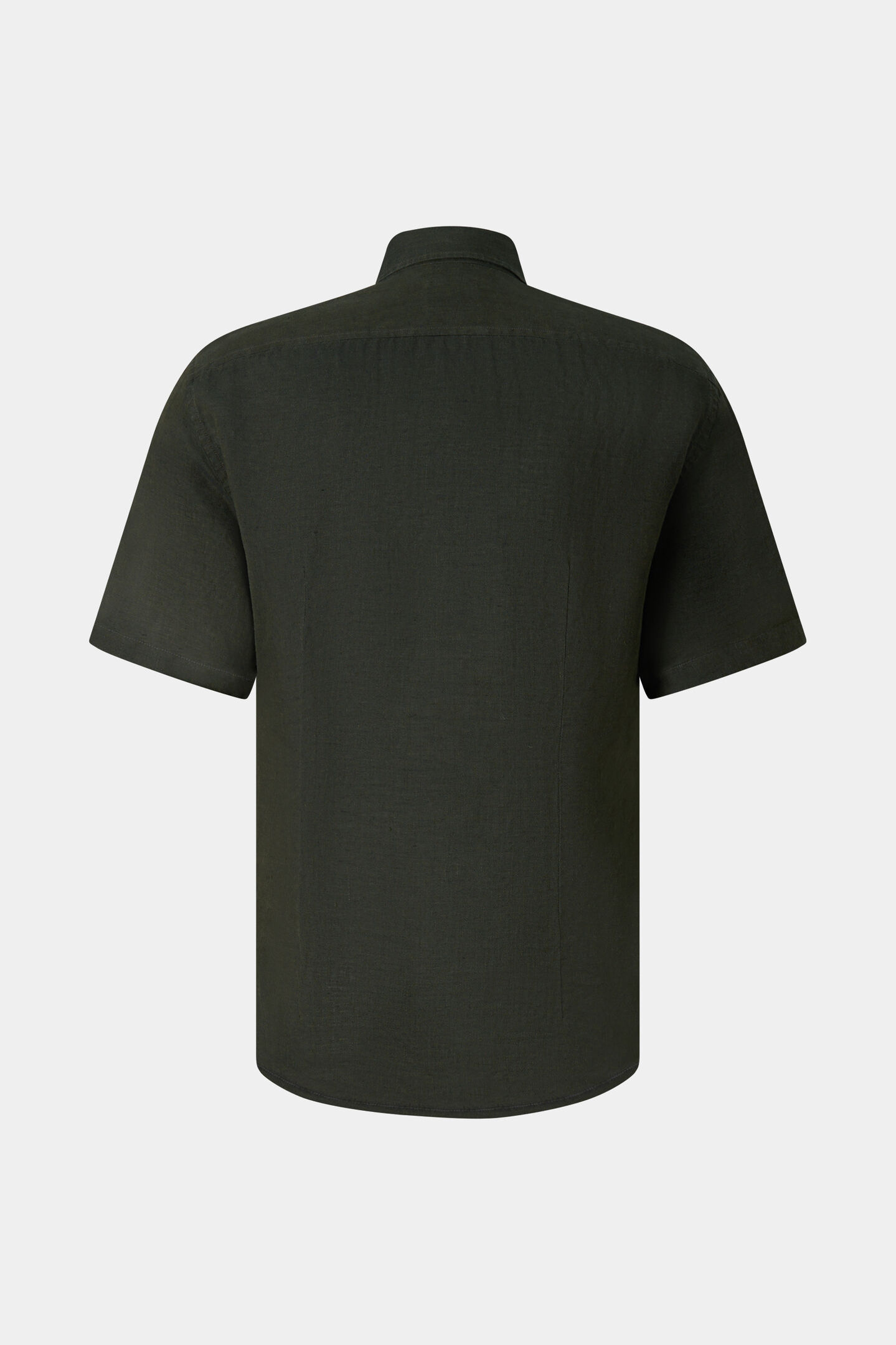Leinen-Kurzarm-Hemd Lykos Oliv-Gr&uuml;n
