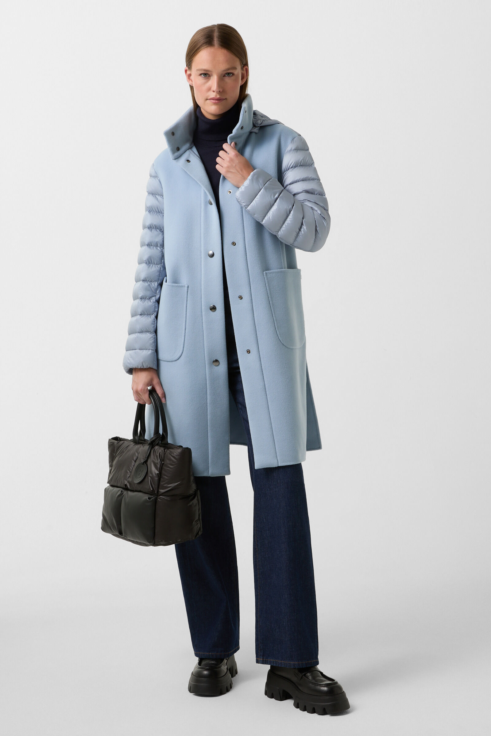 Pull &agrave; col roul&eacute; Vinny Bleu marine