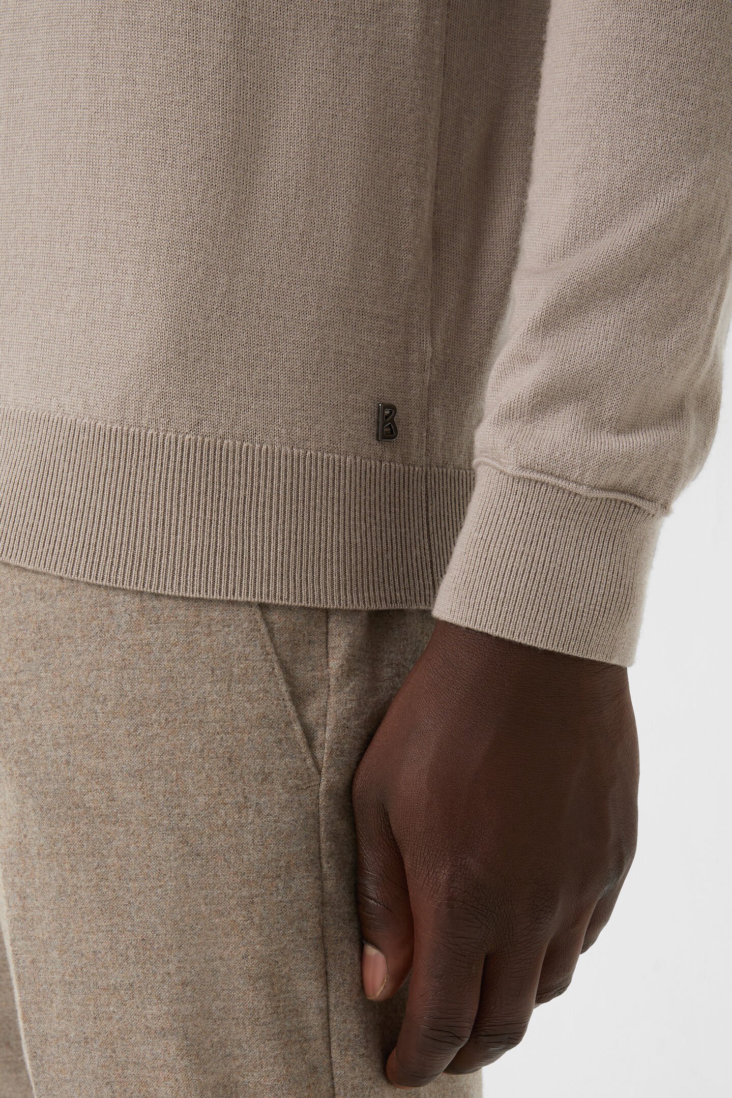 Fine knit jumper Ole Taupe