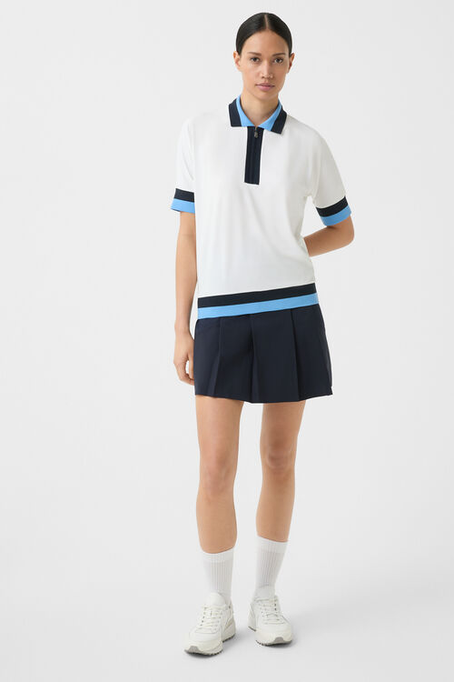 Funktions-Polo-Shirt Andrina Off-White/Blau