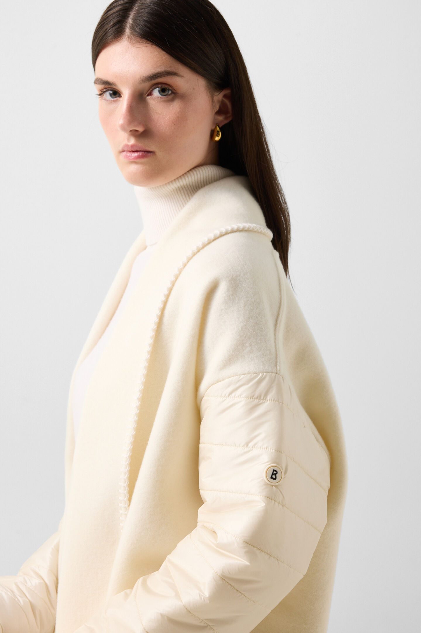 Wool Mix Poncho Off-White