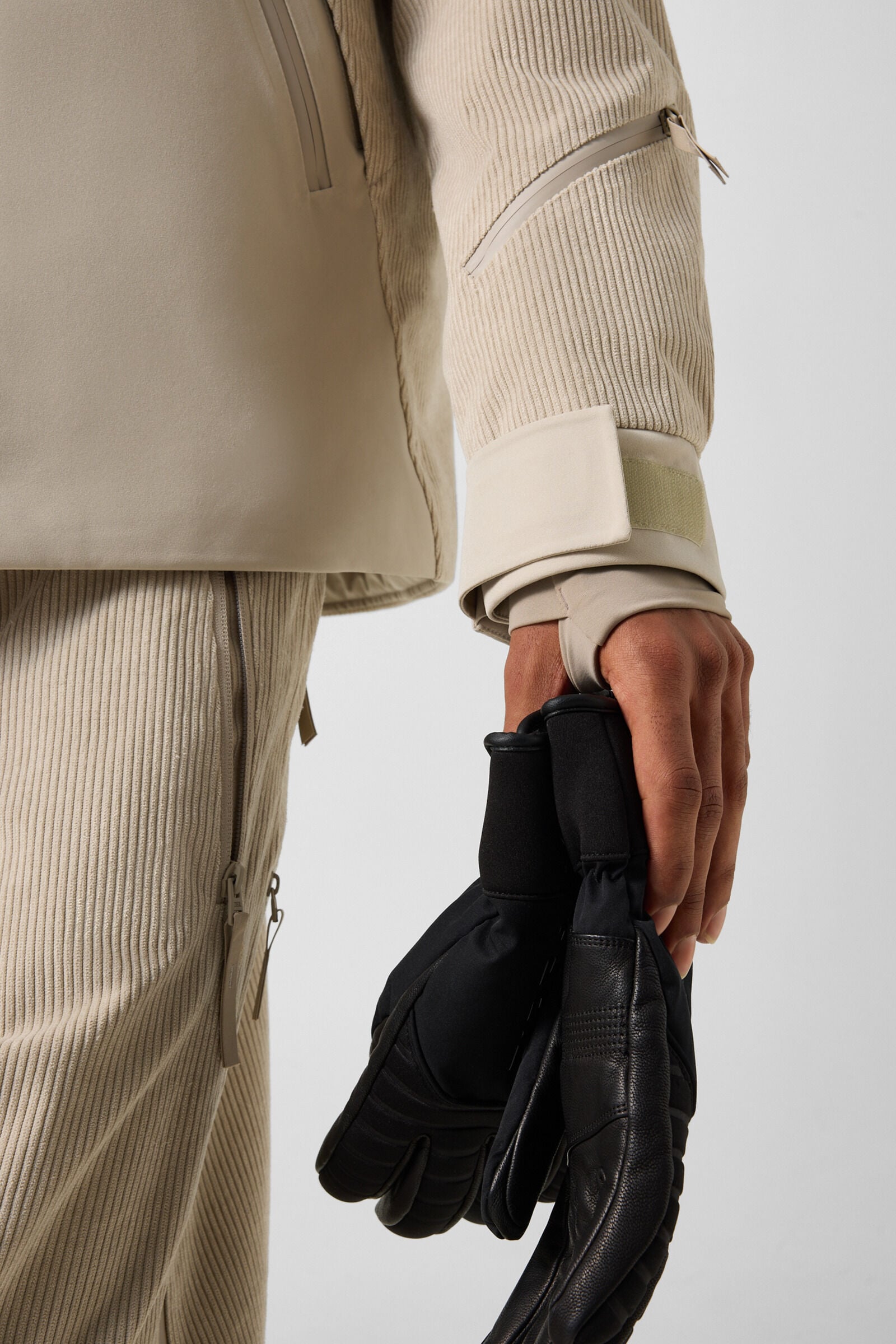 Cord-Skijacke Flint Beige