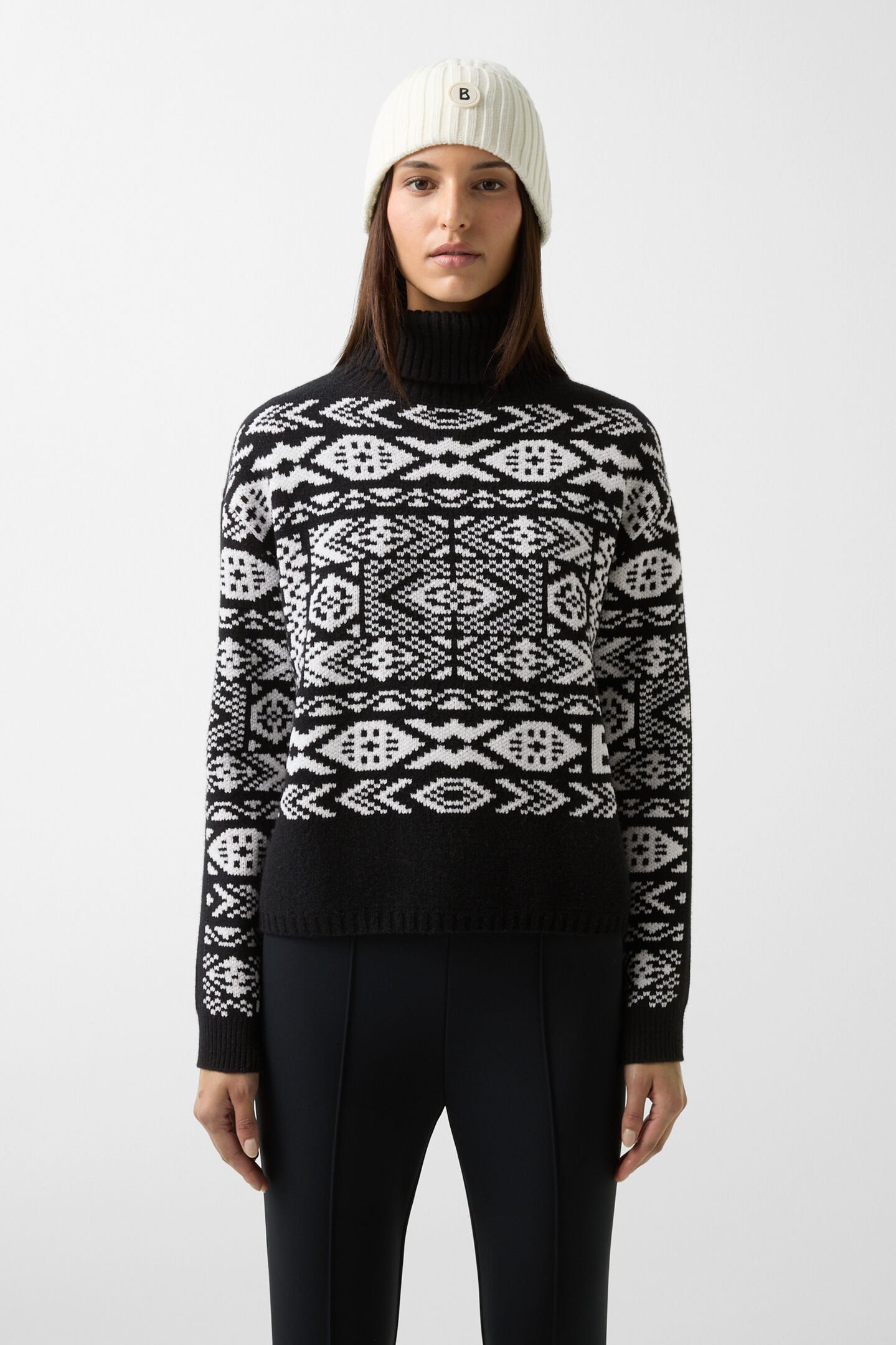 Jacquard jumper Nadin Black/white