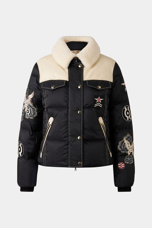 Amia down ski jacket Black/cream