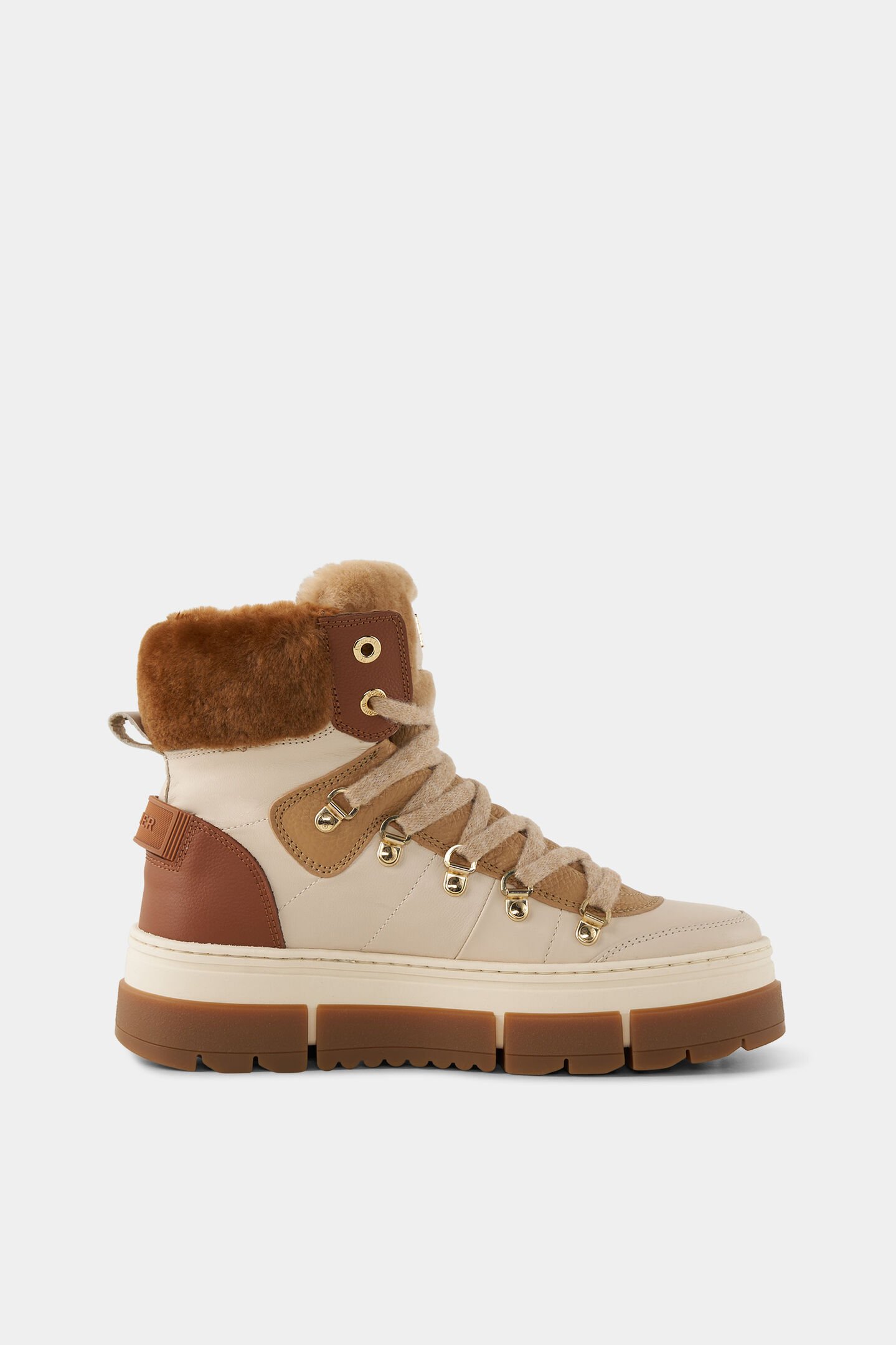 Mid boots Vaduz with spikes Beige/Cognac