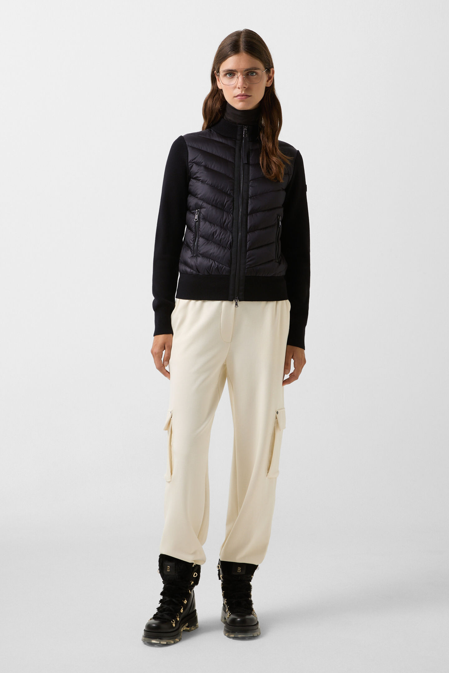 Zilly hybrid knit jacket Black