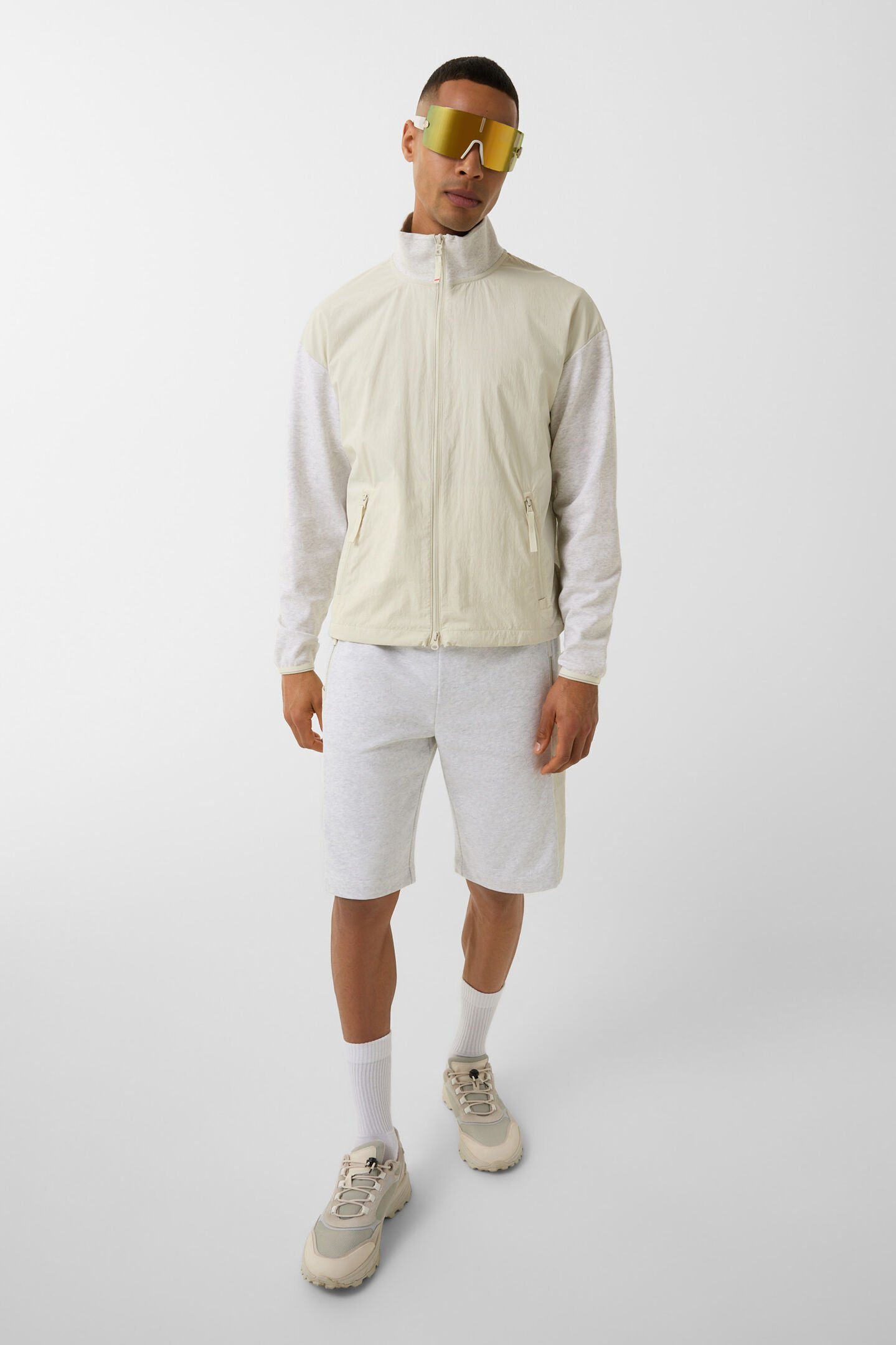 Hybrid-Sweatjacke Brody Sand/Hellgrau