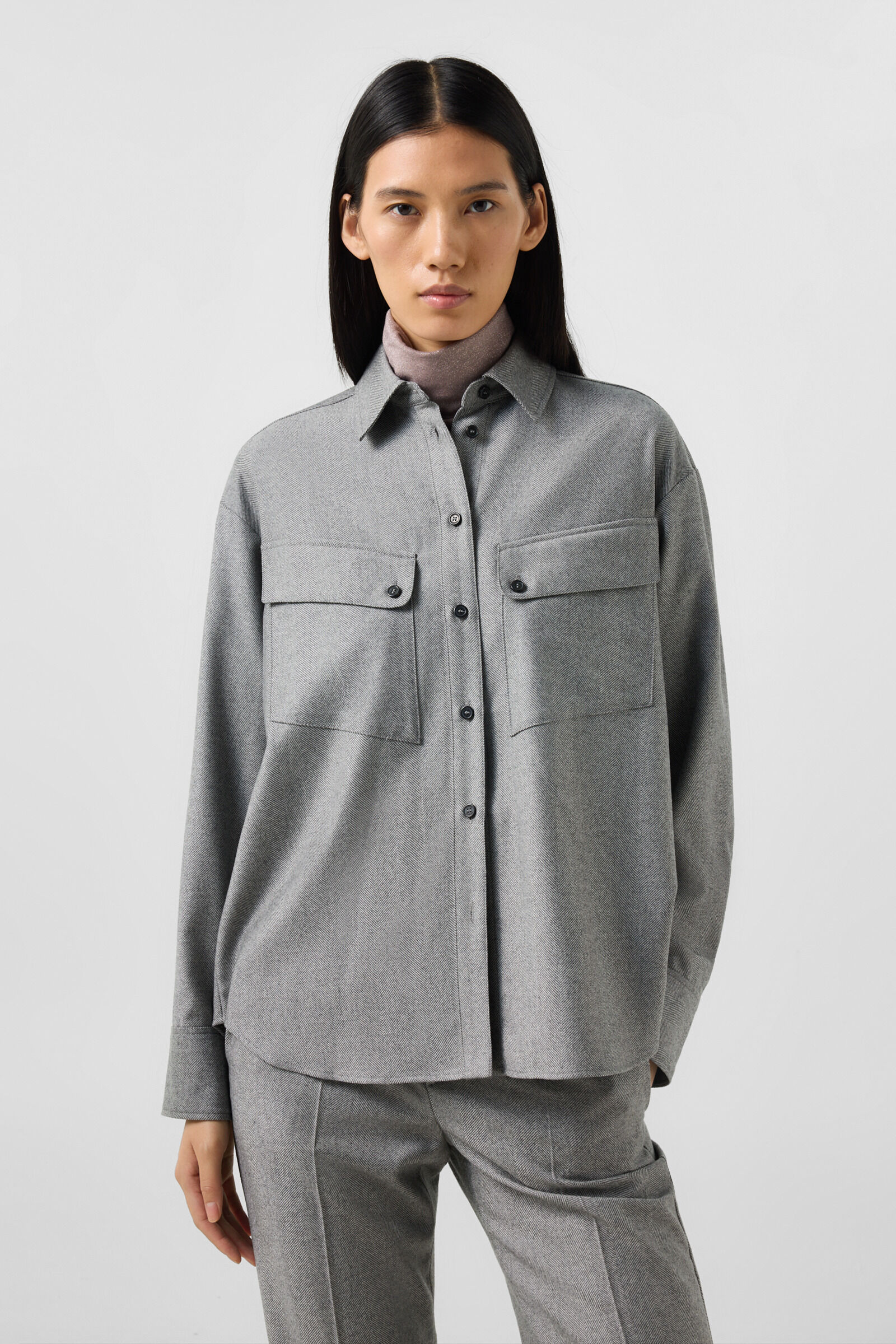 Robyn virgin wool shirt blouse Grey