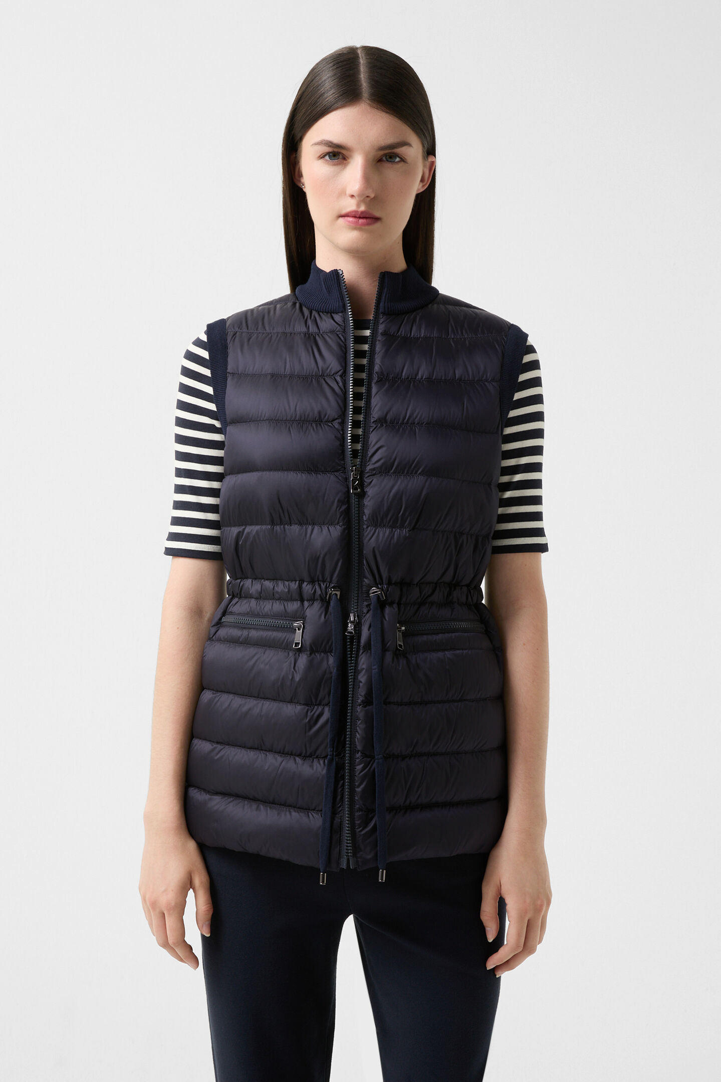 Arina hybrid down waistcoat Navy blue