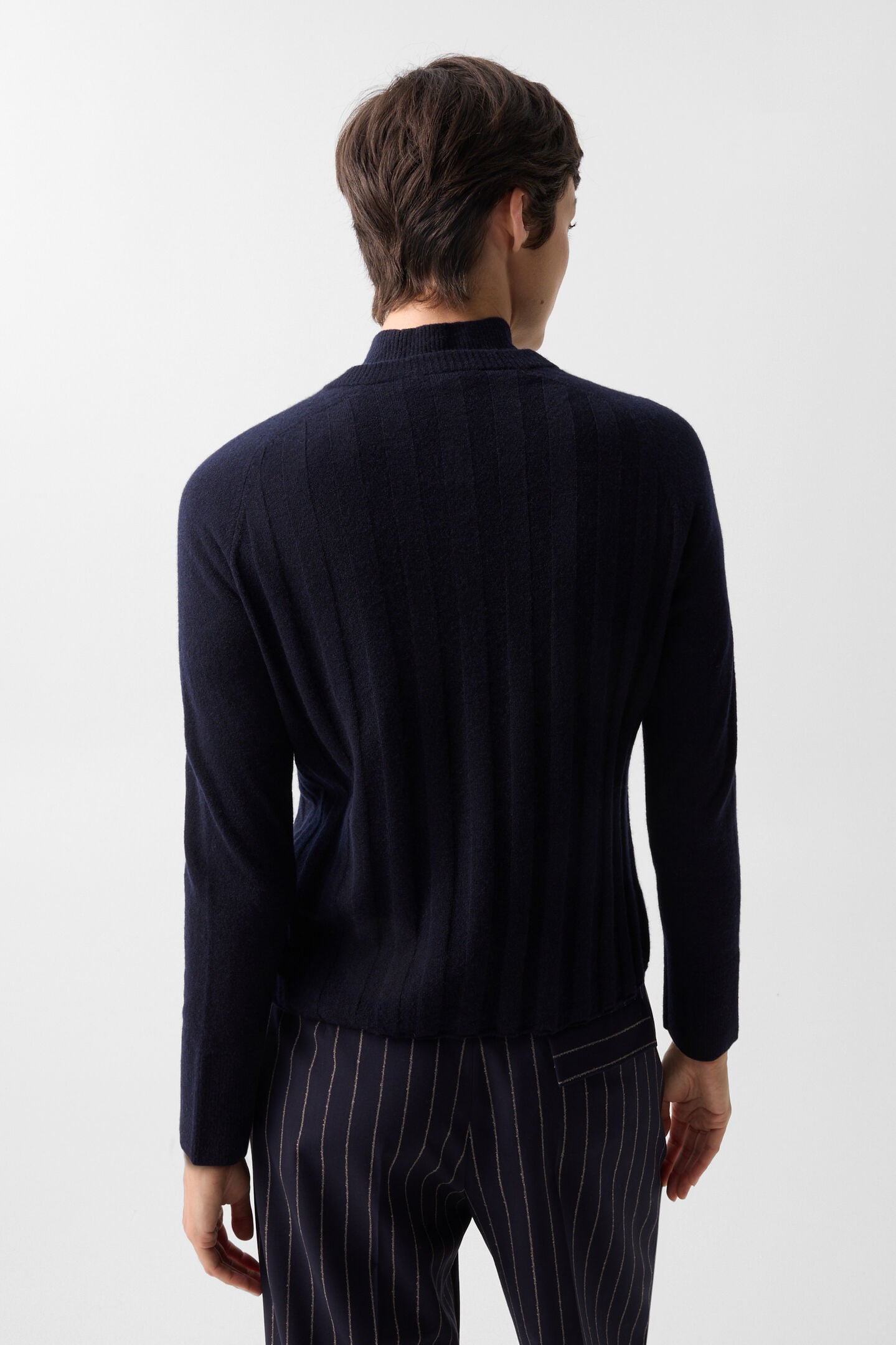 Schurwoll-Kaschmir-Cardigan Tanja Navy-Blau