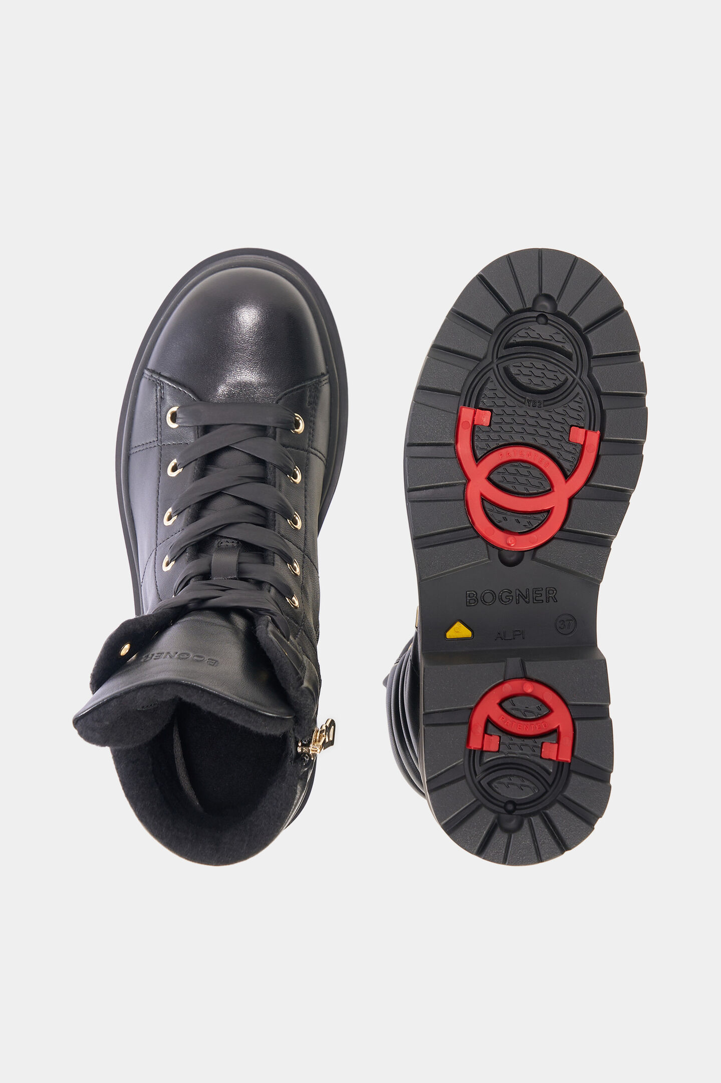 St. Moritz lace-up boots with spikes Black