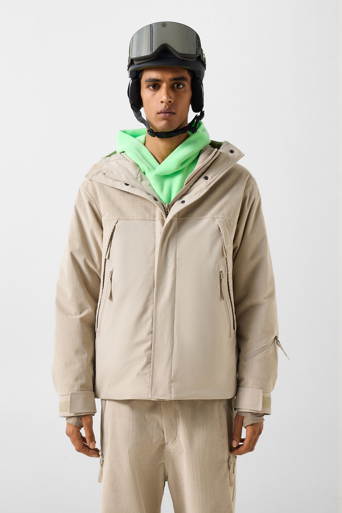 Cord-Skijacke Flint Beige