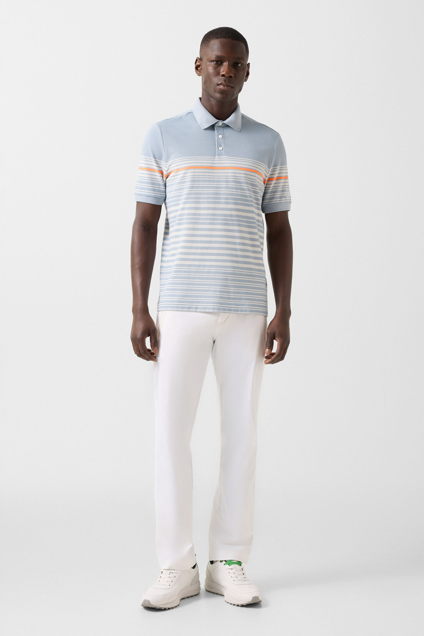 Jannes polo shirt Misty blue/white/orange