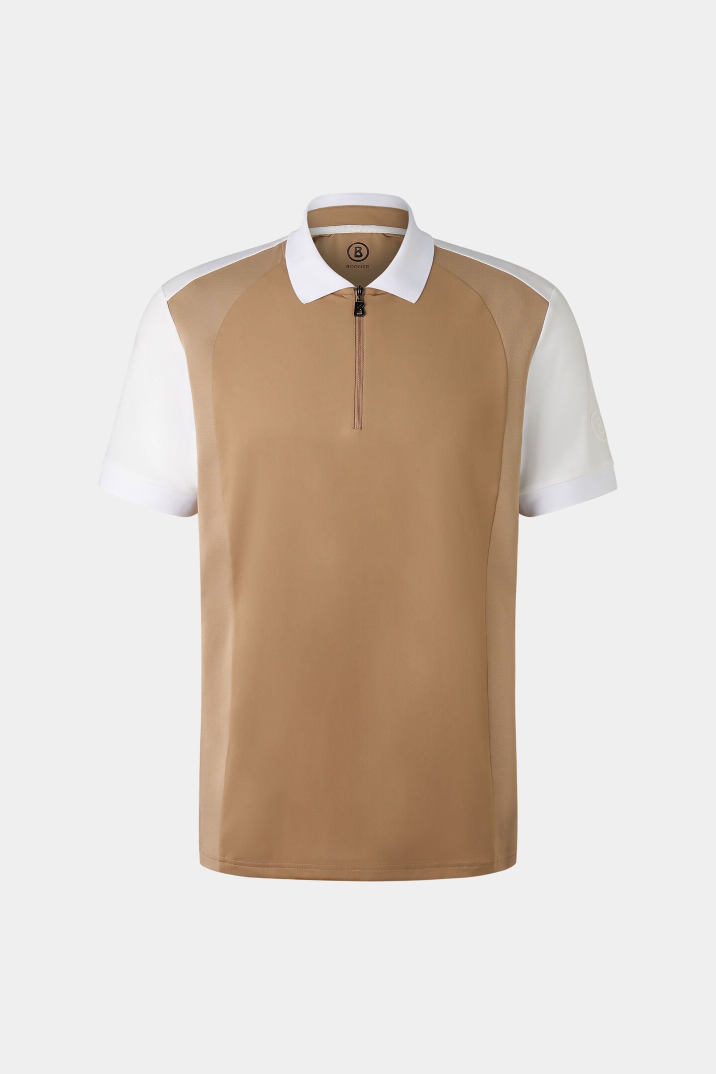 Kjell functional short-sleeved top Caramel/white