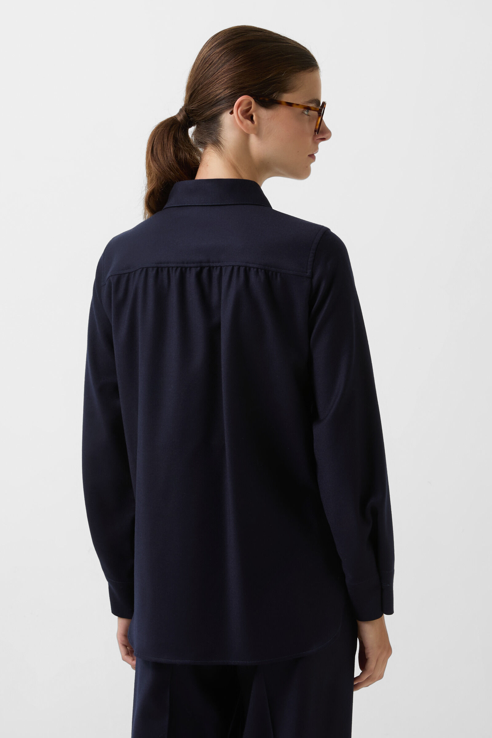 Ariela flannel blouse Navy blue