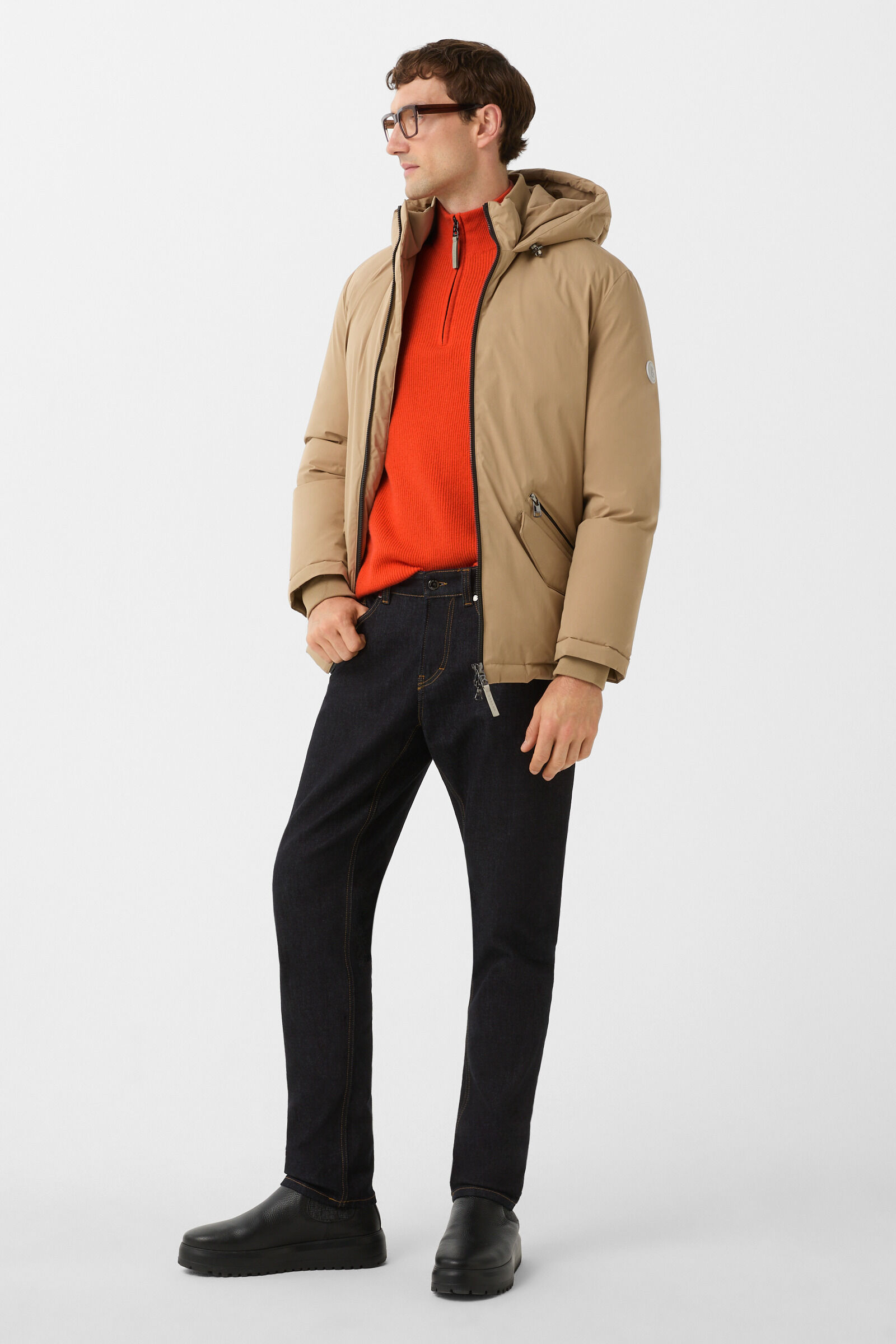Pure new wool cashmere troyer Derek Coral