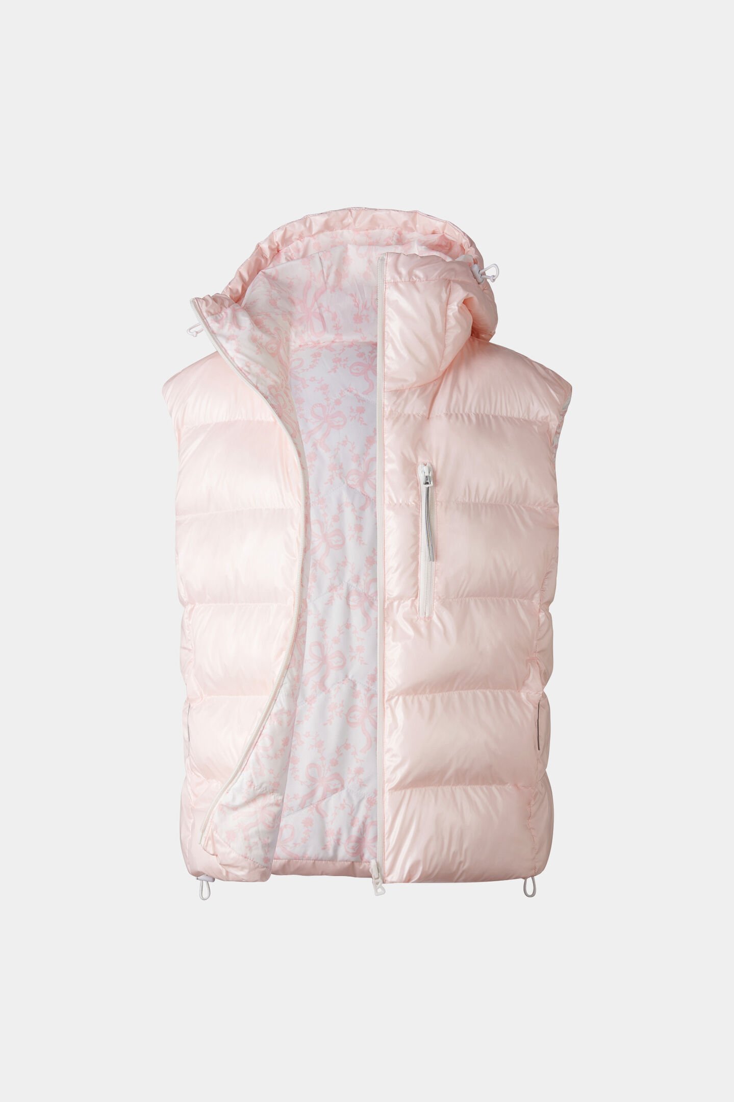 Reversible quilted vest Namilia Pink/Off-White