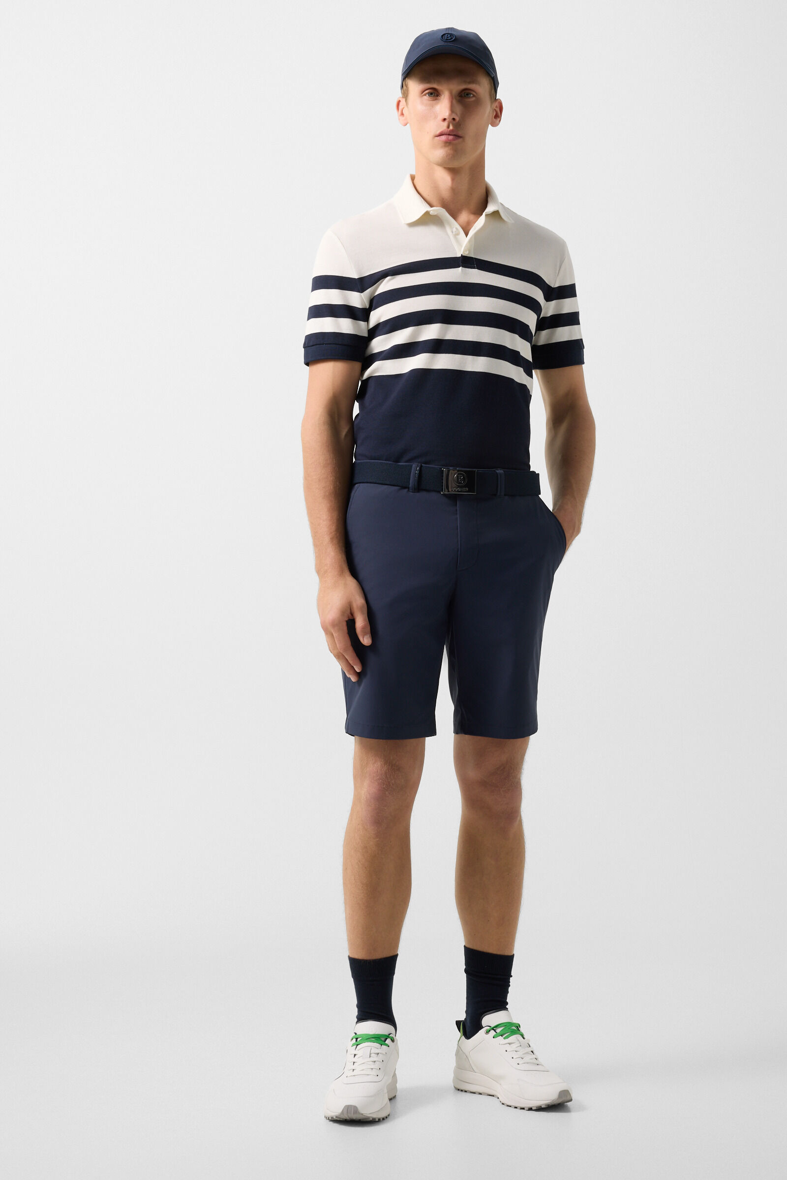 Funktions-Polo-Shirt Antonio Navy-Blau/Off-White
