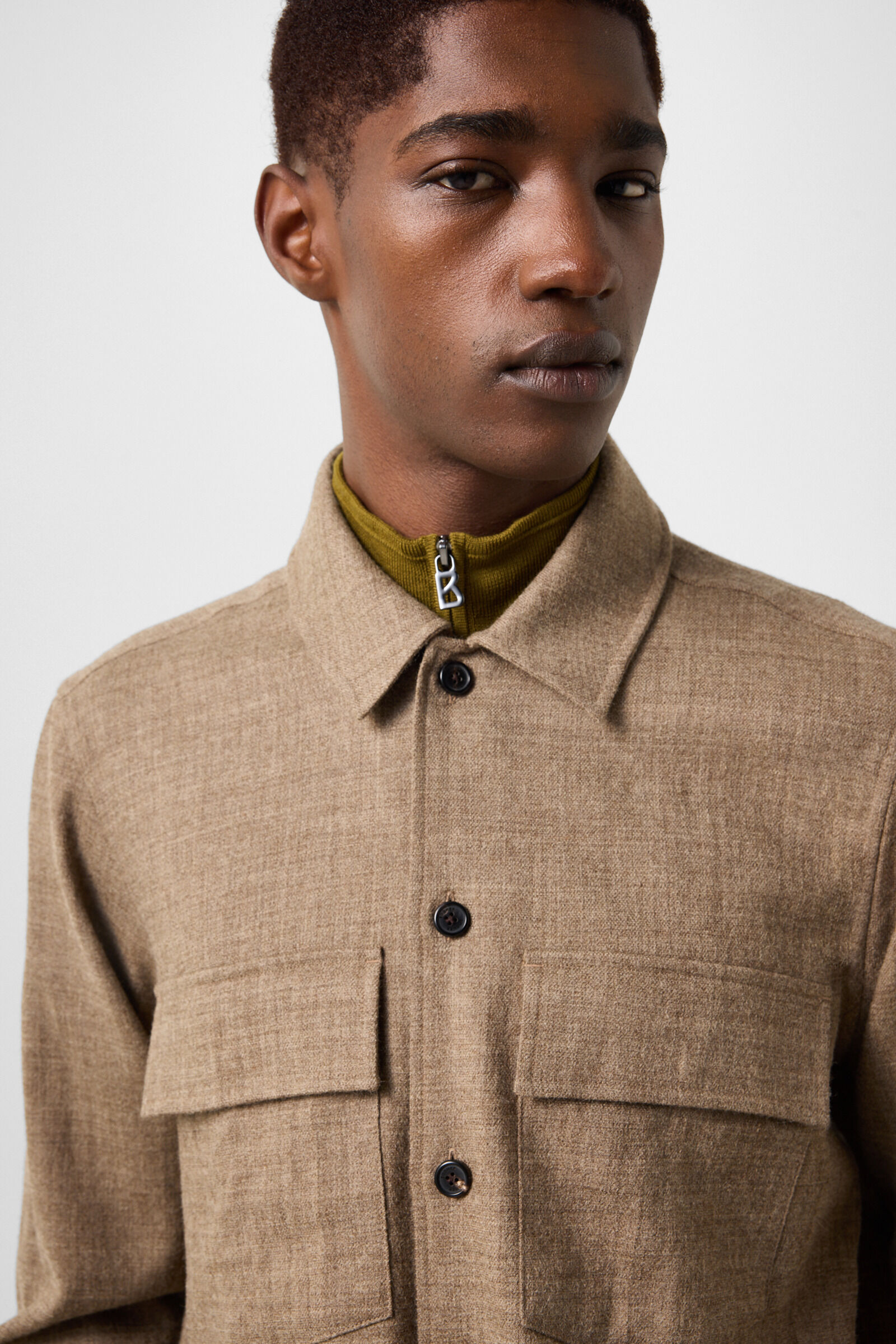 Heiko virgin wool shirt Brown