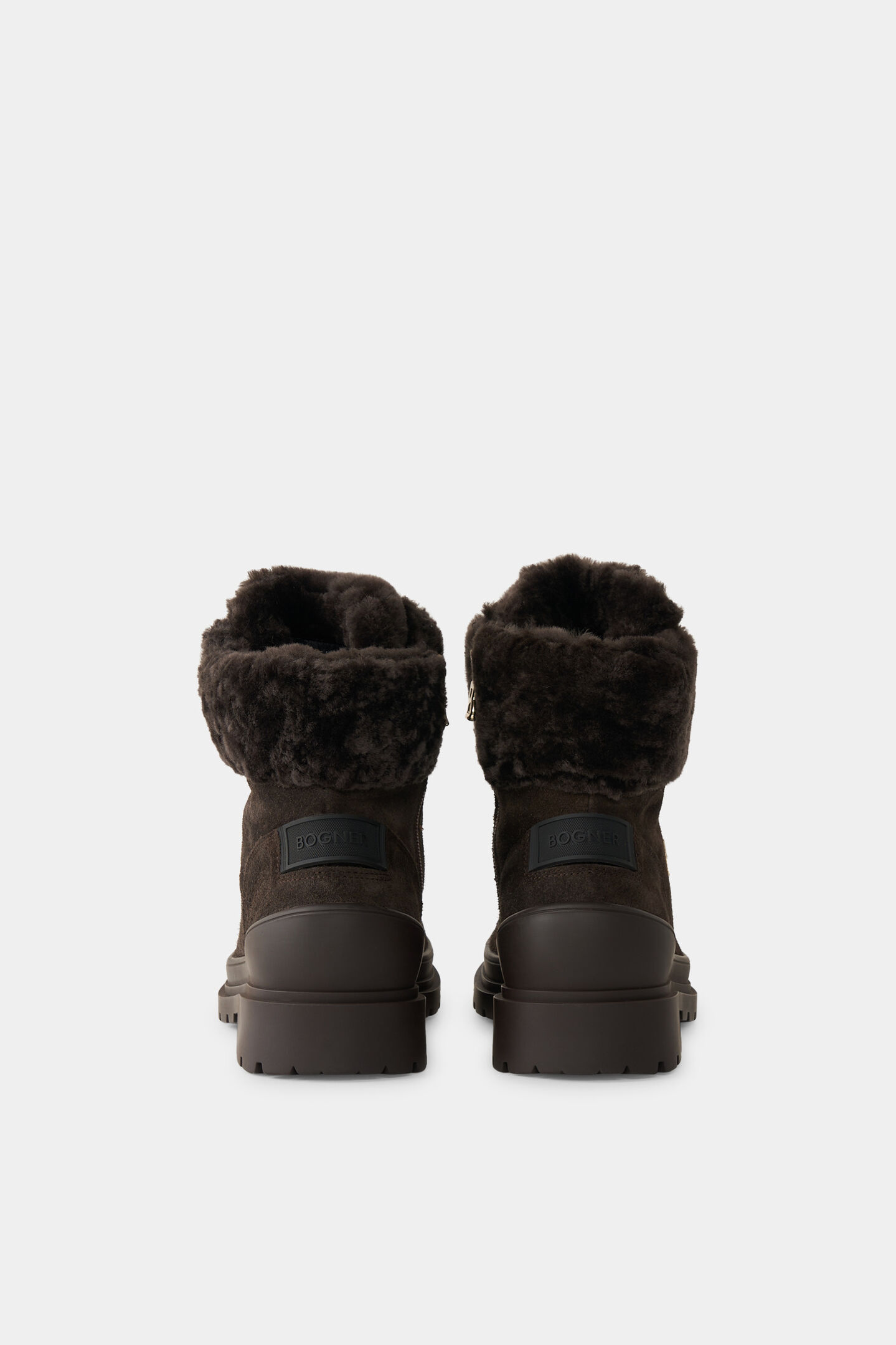 St. Moritz lace-up boots with spikes Chocolate