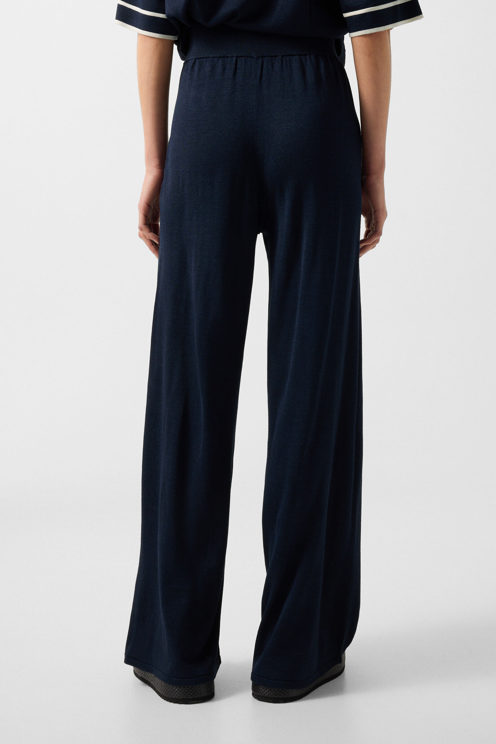 Pantalon en tricot Paula Bleu marine