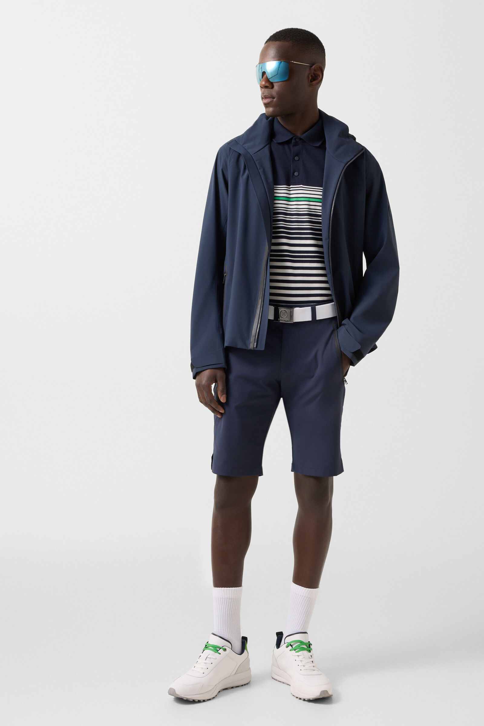 Jannes polo shirt Navy blue/white/green