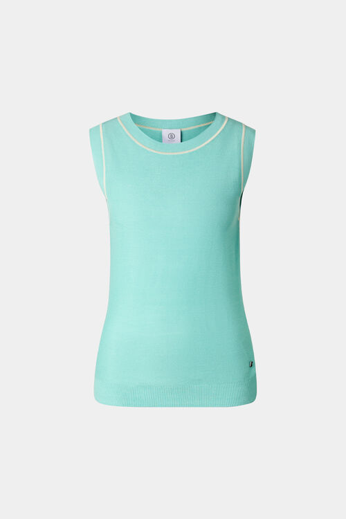 Strick-Top Phia Cyan-Blau