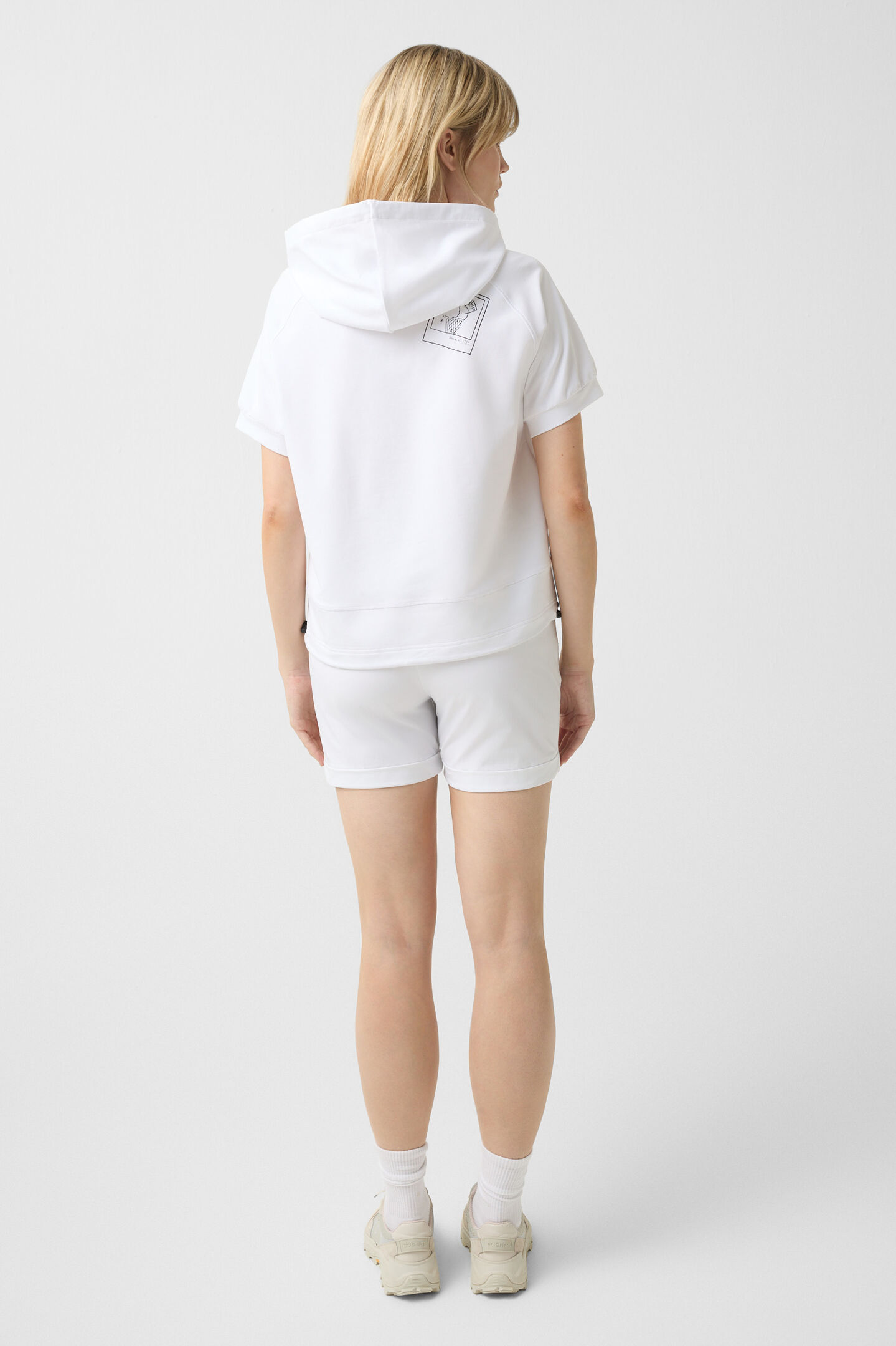 Kurzarm-Hoodie Sharon Weiß