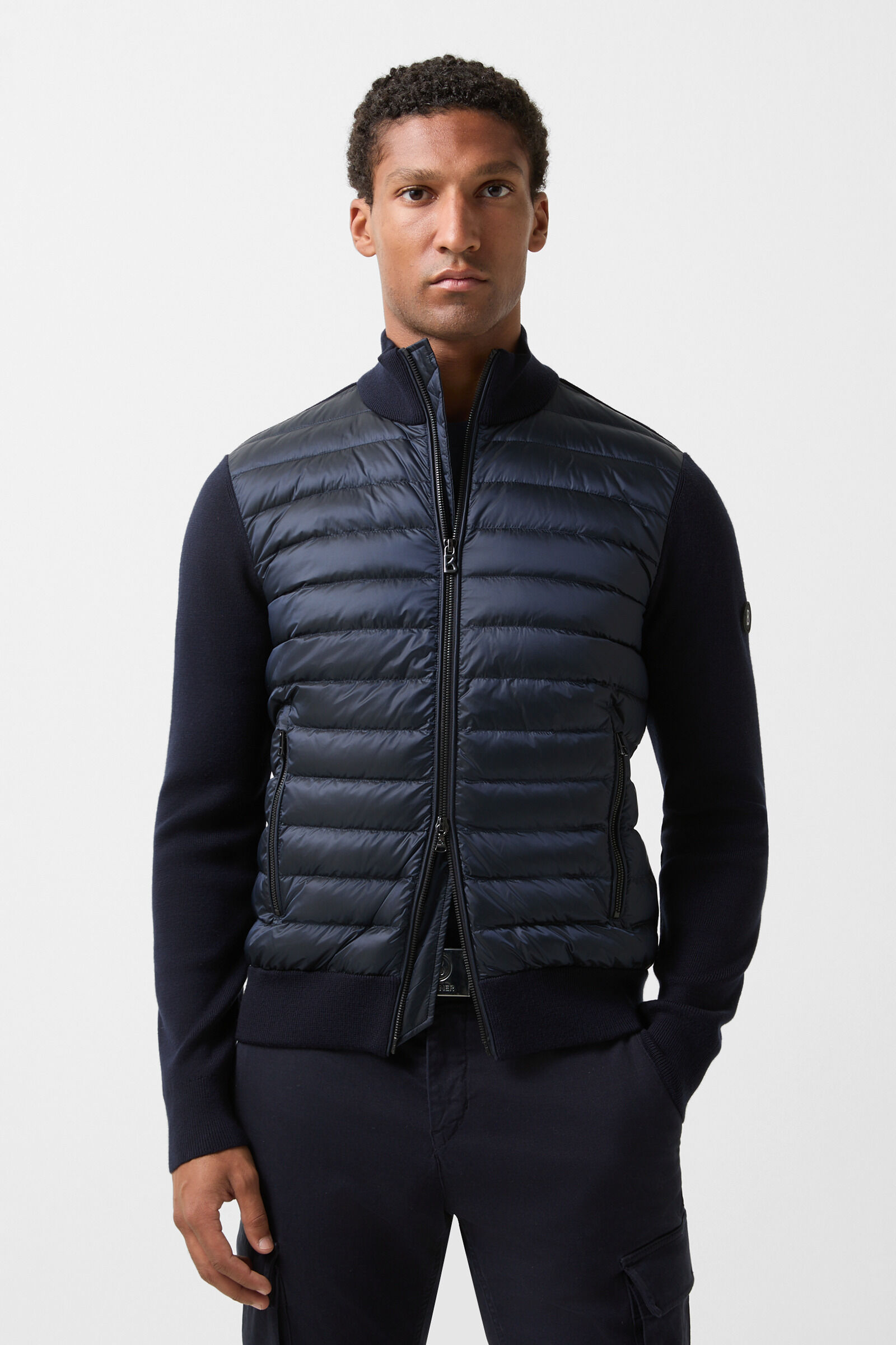 Zisco hybrid knit jacket Navy blue