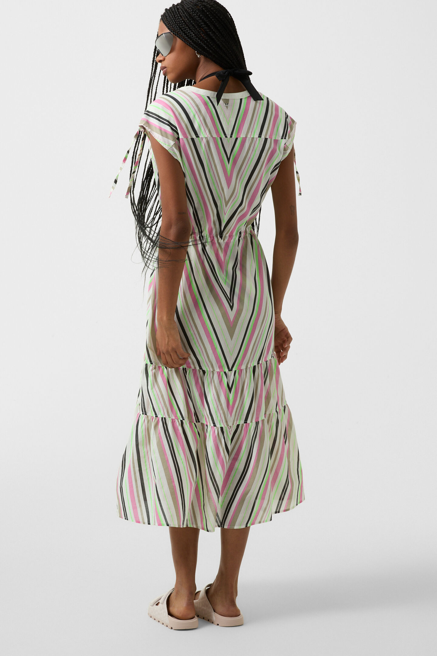 Robe de plage Julia Blanc/rose/vert