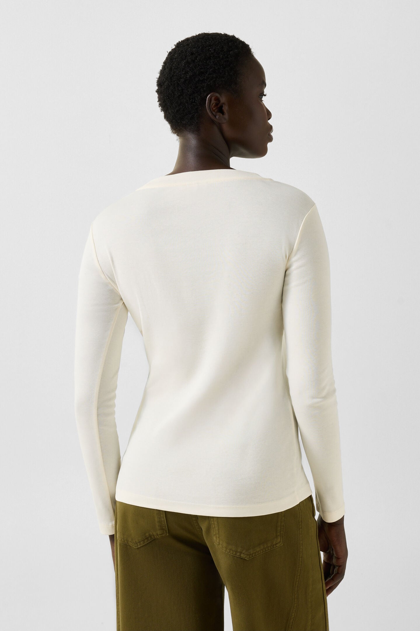 Baumwoll-Longsleeve Nikini Off-White
