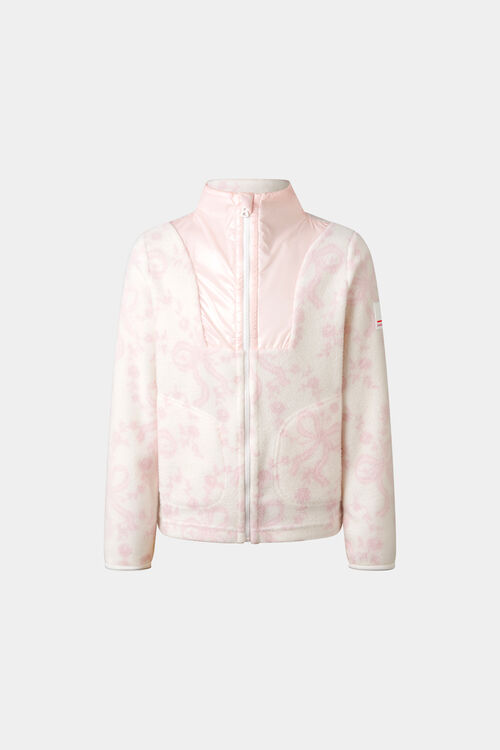Kids midlayer fleece jacket Jette Off-white/pink