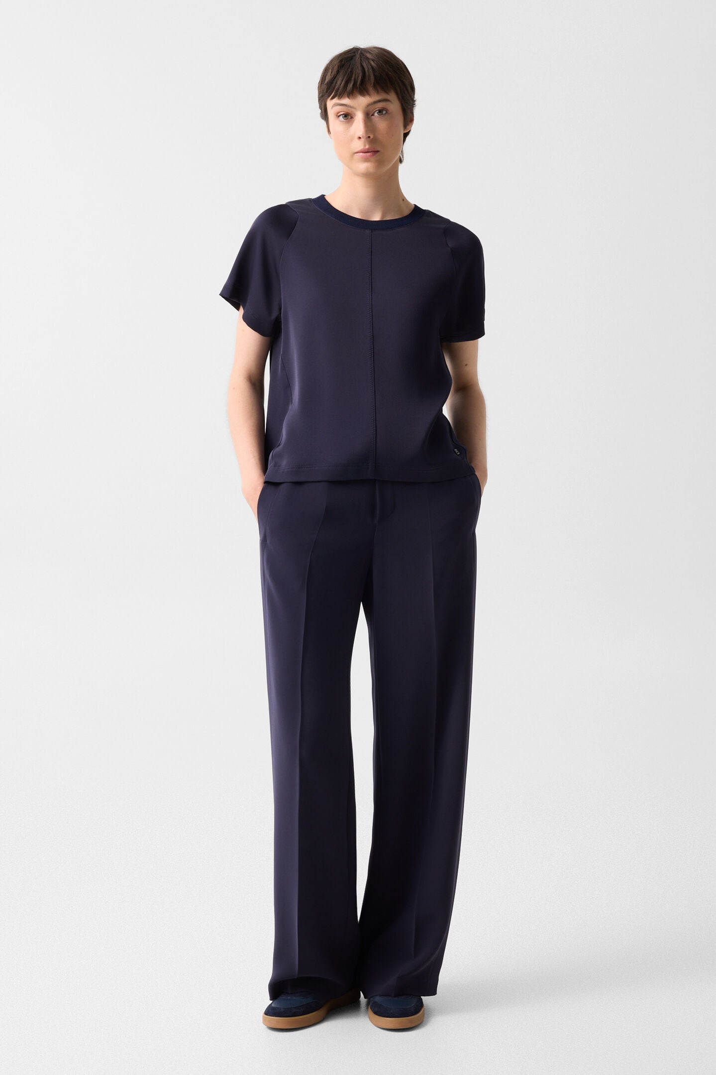 Dakota satin shirt Navy blue