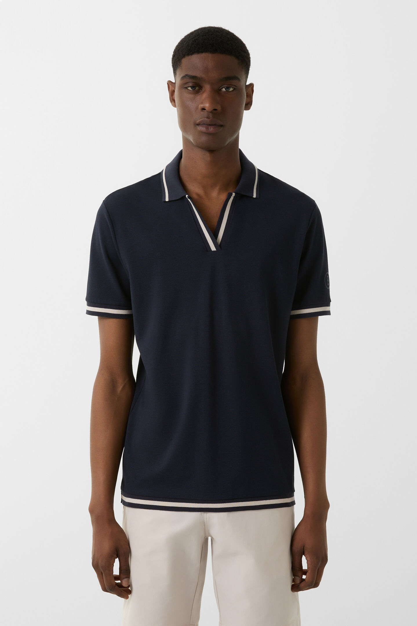 Funktions-Polo-Shirt Branco Navy-Blau